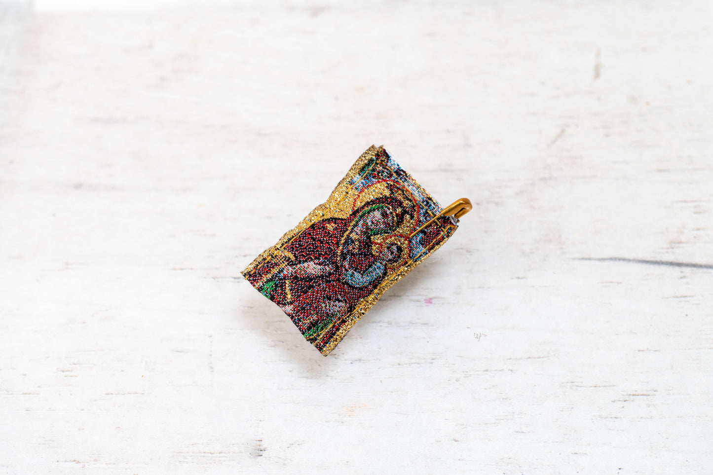 Theotokos Protection Amulet , Filakto – Handstitched Gold Filakto from Greece