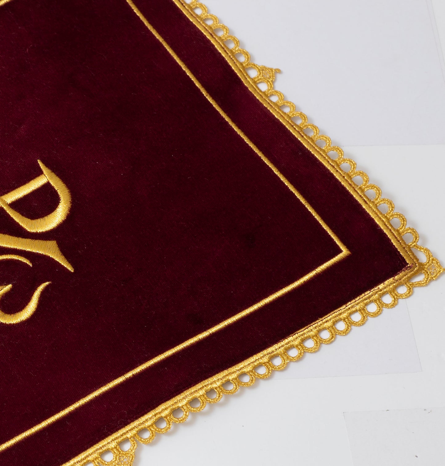 Altar Christian Rectangular Cloth Embroidered with CHI-RHO Christian symbol Red