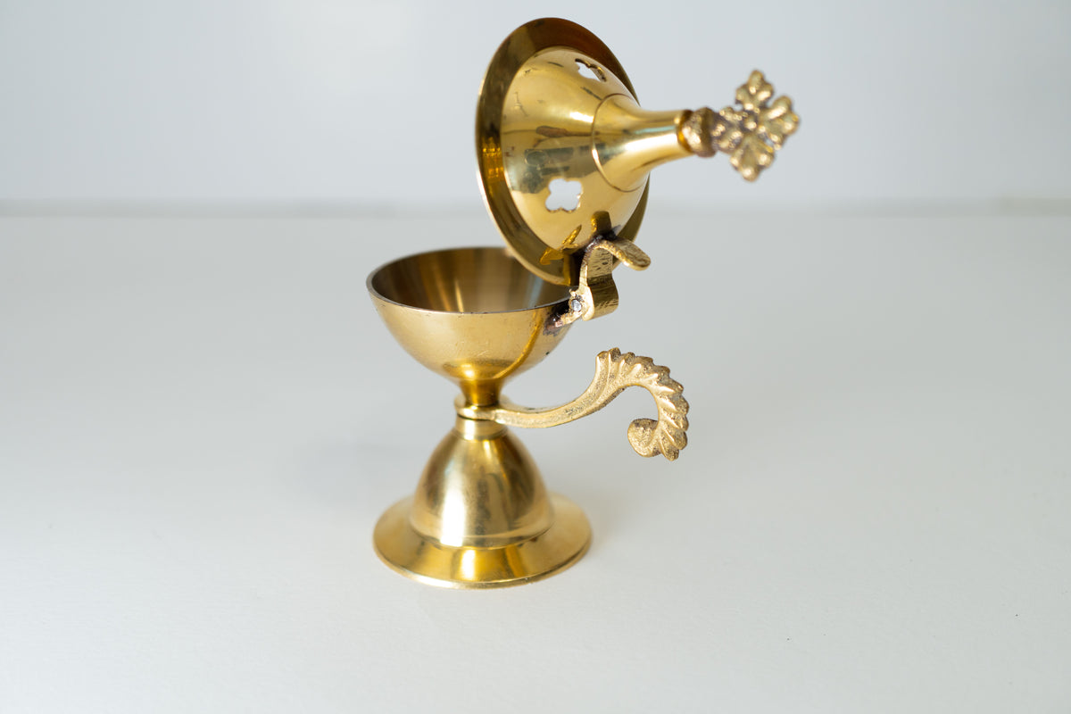 Small Polished Brass Censer Handmade Orthodox Burner 11cm 4.33 Inches