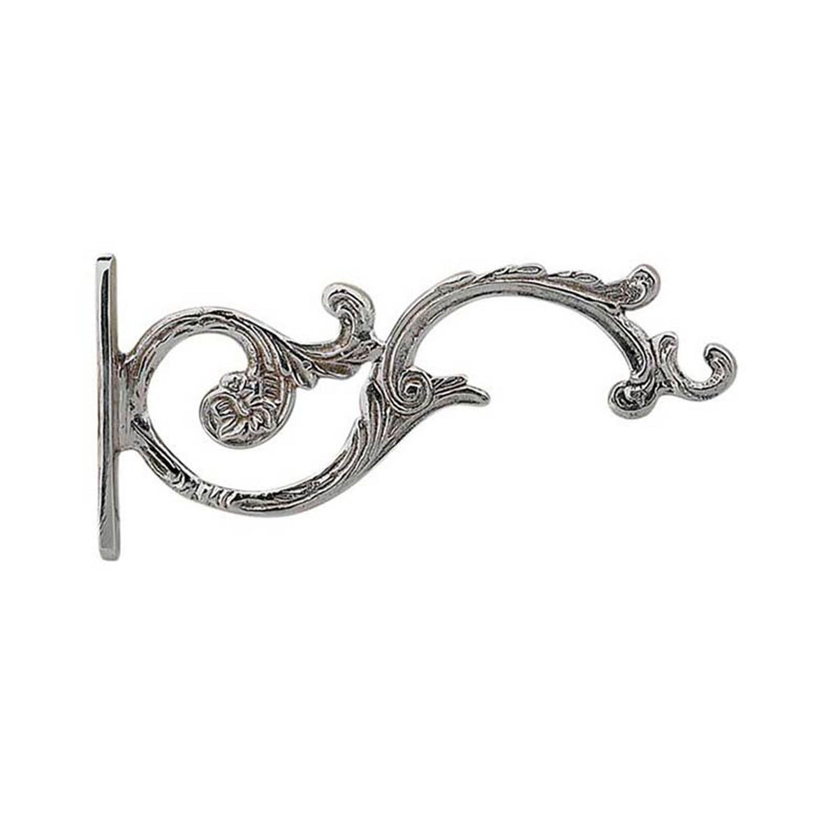 Hanging vigil lamp kandili wall bracket nickel plated solid brass ornate scroll leaf hook 17cm