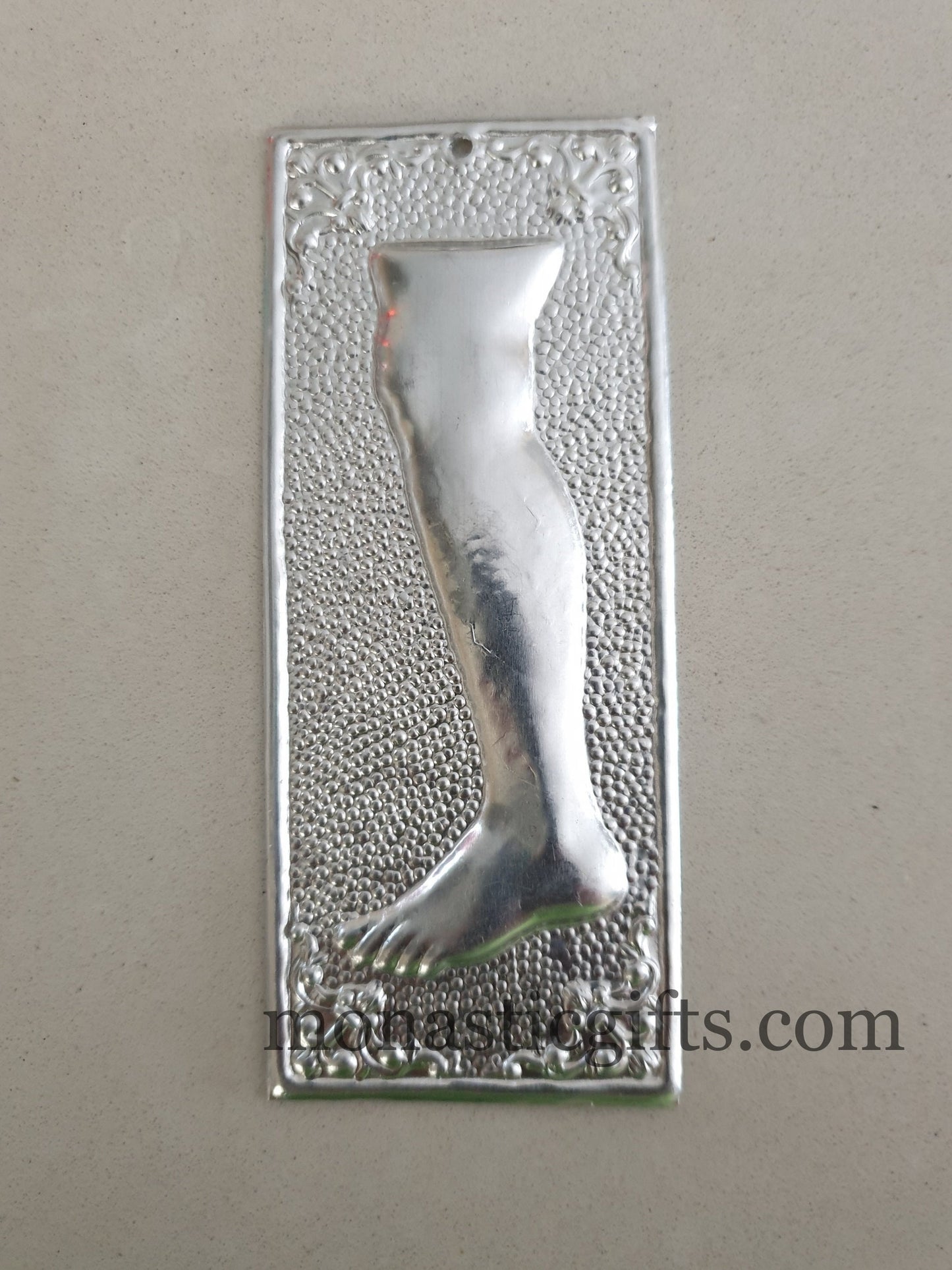 tama votive offering "Left Leg" votive, Byzantine Greek Eastern Orthodox Promise Icon, Ex Voto