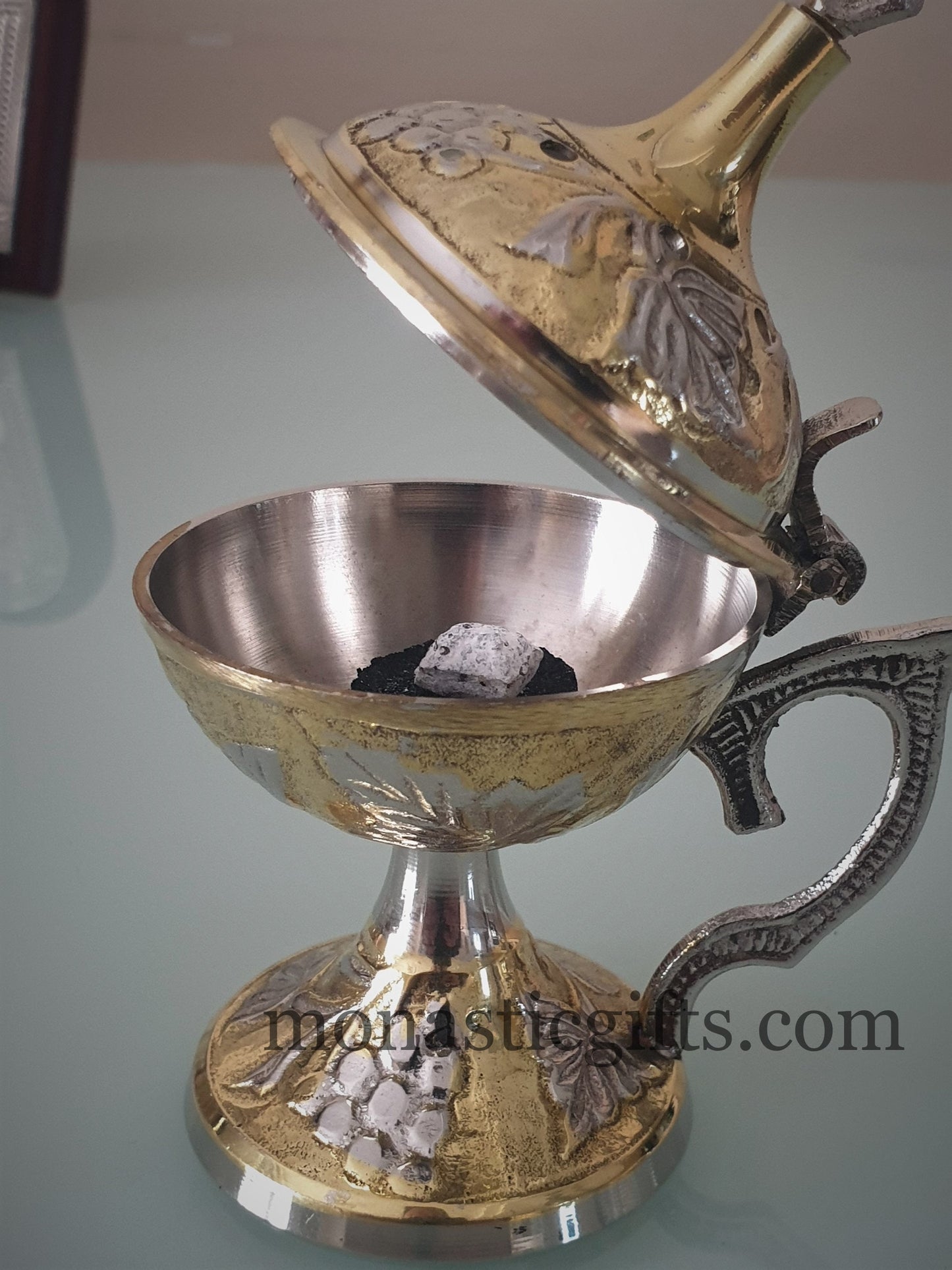 Traditional Incense Burner - Perfume burner - Handmade Burner with handle Christian Artefact With free Gifts