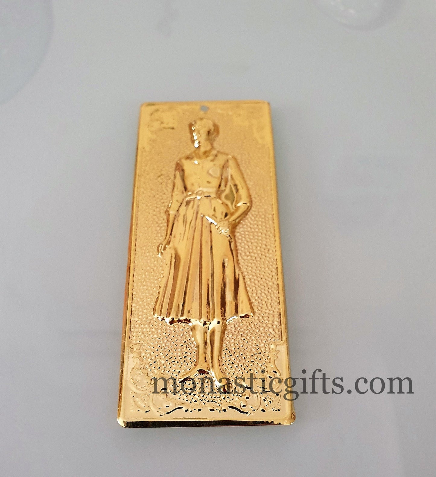 tama votive offering "Woman" Colored Gold votive, Byzantine Greek Eastern Orthodox Promise Icon, Ex Voto