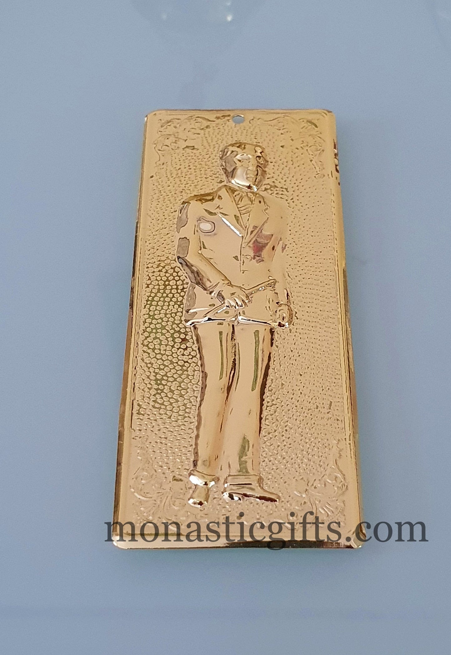 tama votive offering "Man" votive,Gold Colored Byzantine Greek Eastern Orthodox Promise Icon, Ex Voto