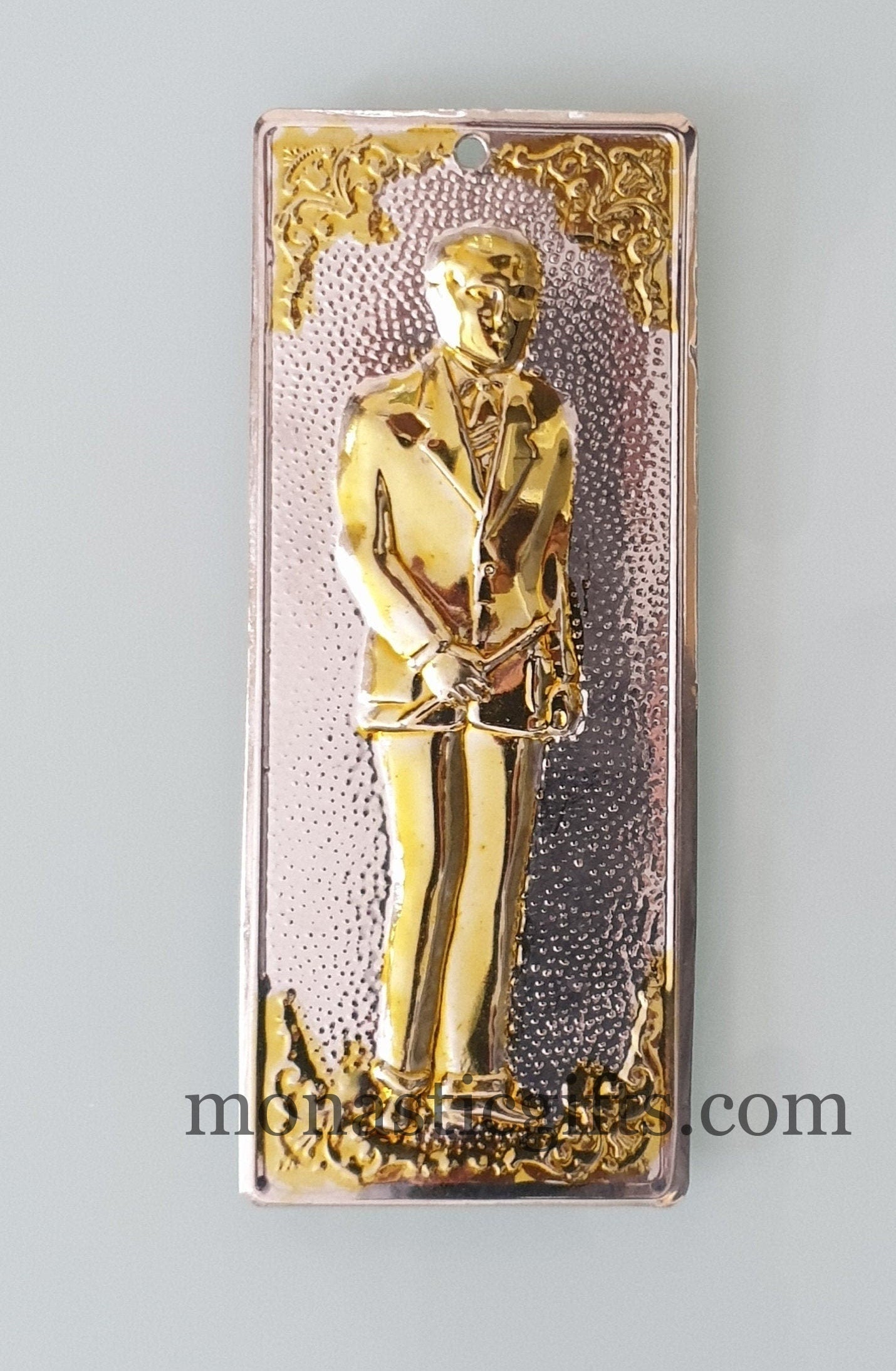 tama votive offering "Man" colored Gold and silver, votive, Byzantine Greek Eastern Orthodox Promise Icon, Ex Voto