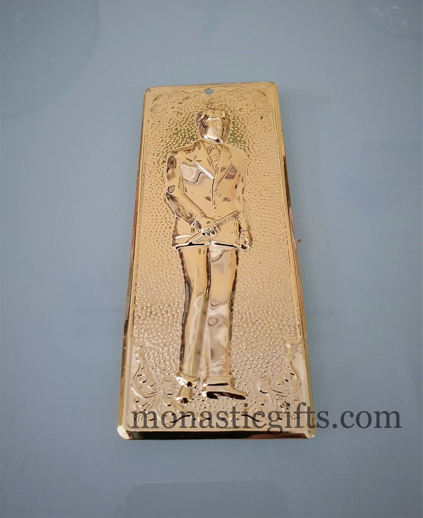 tama votive offering "Man" votive,Gold Colored Byzantine Greek Eastern Orthodox Promise Icon, Ex Voto