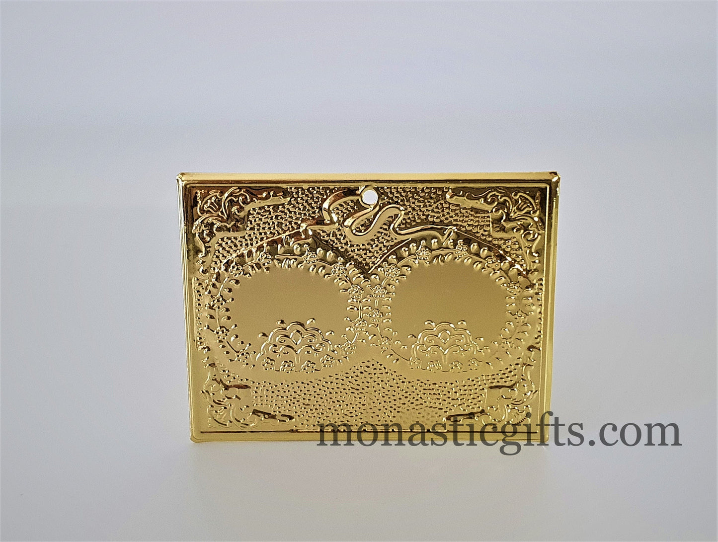 tama votive offering wedding wreath Gold Colored votive, Byzantine Greek Eastern Orthodox Promise Icon, Ex Voto