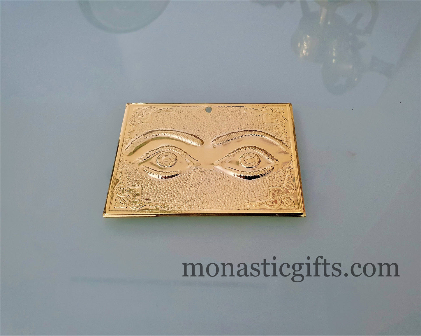 tama votive offering ''Eyes'' Gold Colored votive, Byzantine Greek Eastern Orthodox Promise Icon, Ex Voto