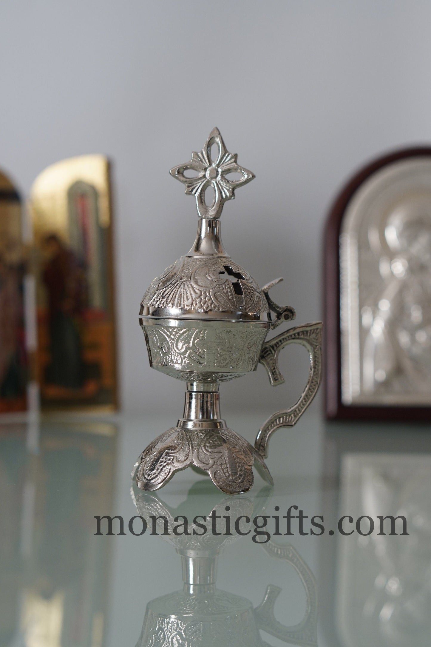 Vintage Incense Burner Carved - Perfume burner - Thurible Censer Little Church with handle Christian Artefact With free Gifts