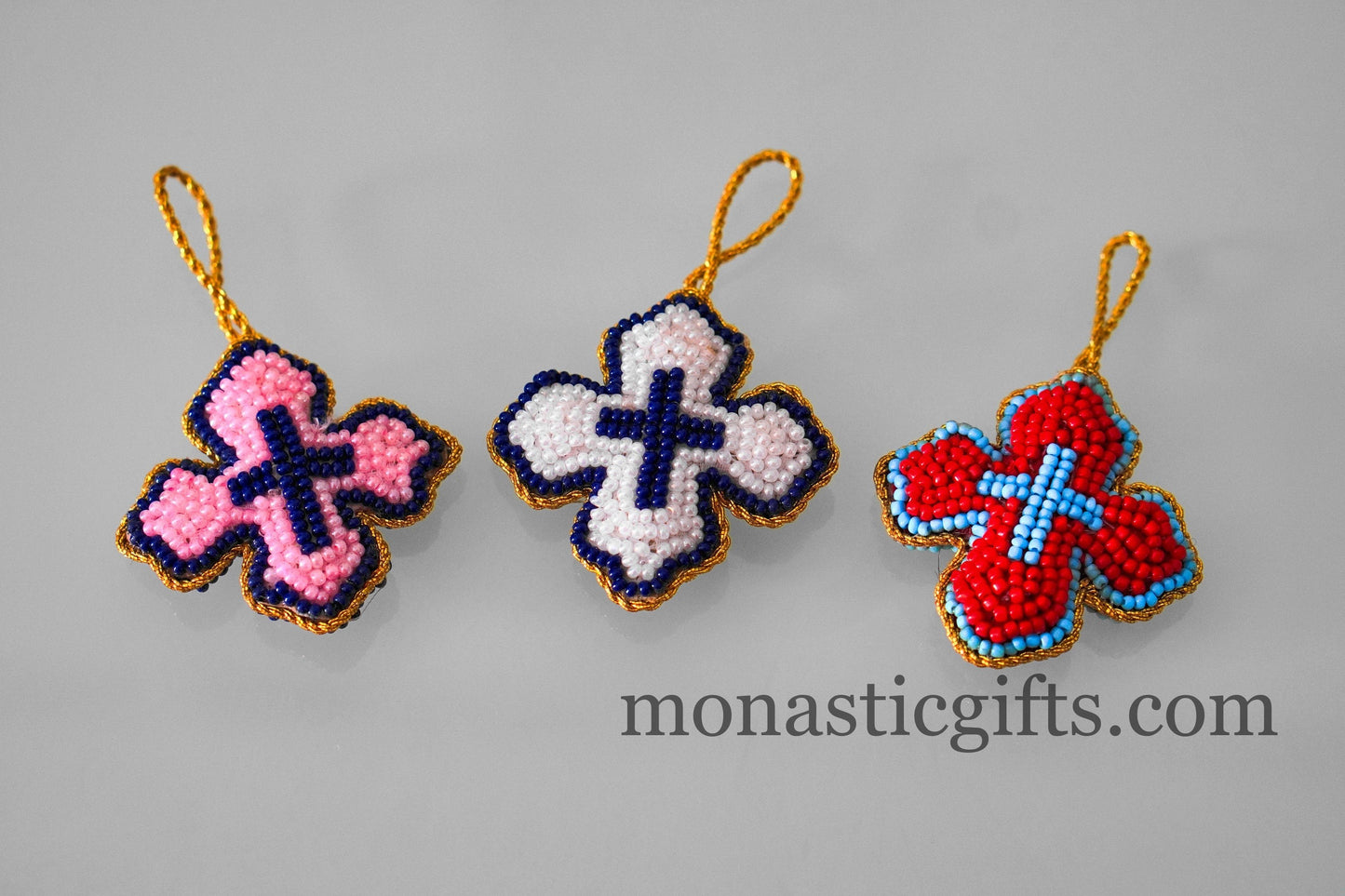 Christian traditional amulet cross with beads and gold thread Rectangular pendant ,Filakto Οrthodox,Catholic Gift, very beautiful like jewl