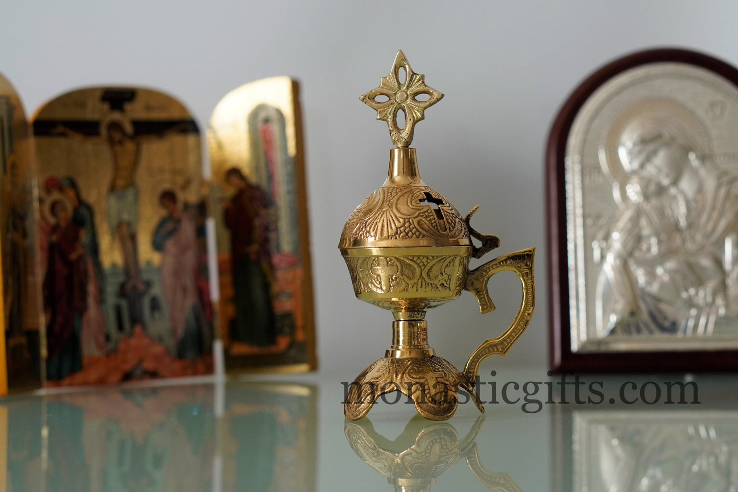 Incense Burner ,Handmade Burner with handle Christian Artefact With free Gifts