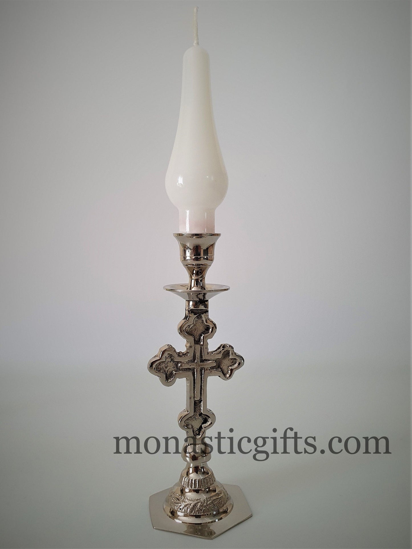 Curved Candlestick Candle Holder with cross Hand made candle holder 100% Authentic beatiful candle holder a perfect Christian Gift