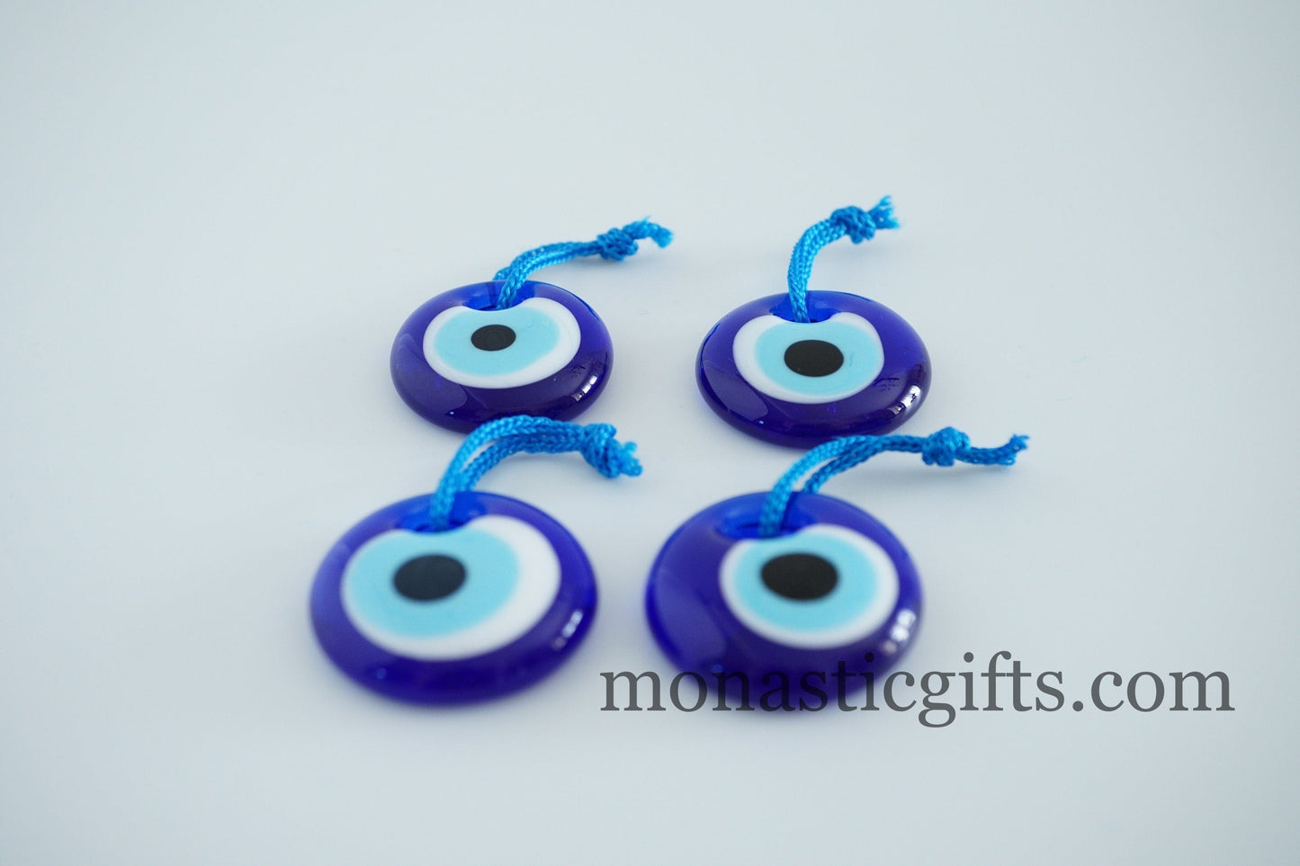 Blue evil eye glass 4Pcs 3cm - evil eye - glass Greek evil eye-Turkish nazar boncuk a perfect Idea for Gifts Home Decor 4 pieces