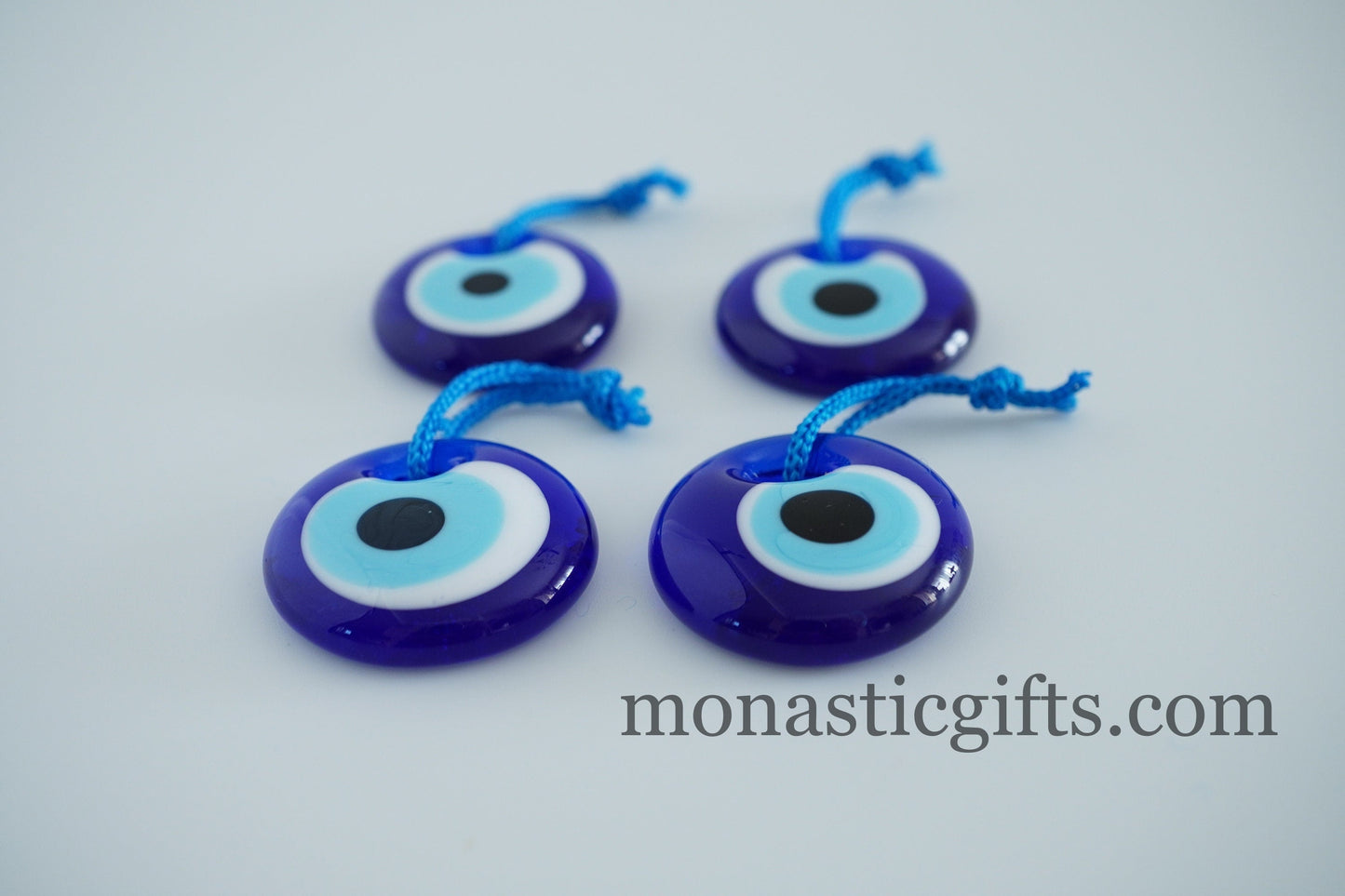 Blue evil eye glass 4Pcs 3cm - evil eye - glass Greek evil eye-Turkish nazar boncuk a perfect Idea for Gifts Home Decor 4 pieces