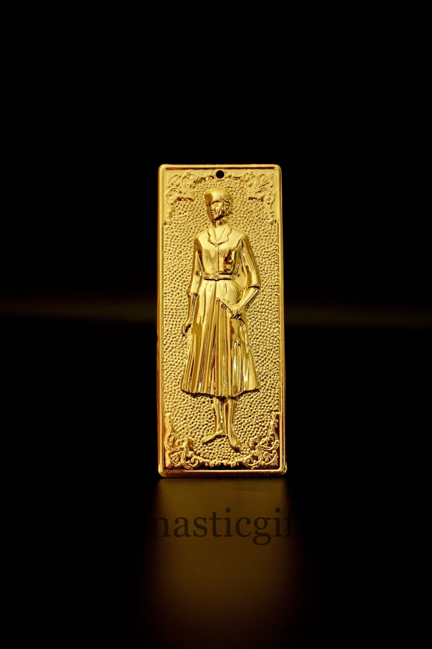 tama votive offering "Woman" Colored Gold votive, Byzantine Greek Eastern Orthodox Promise Icon, Ex Voto