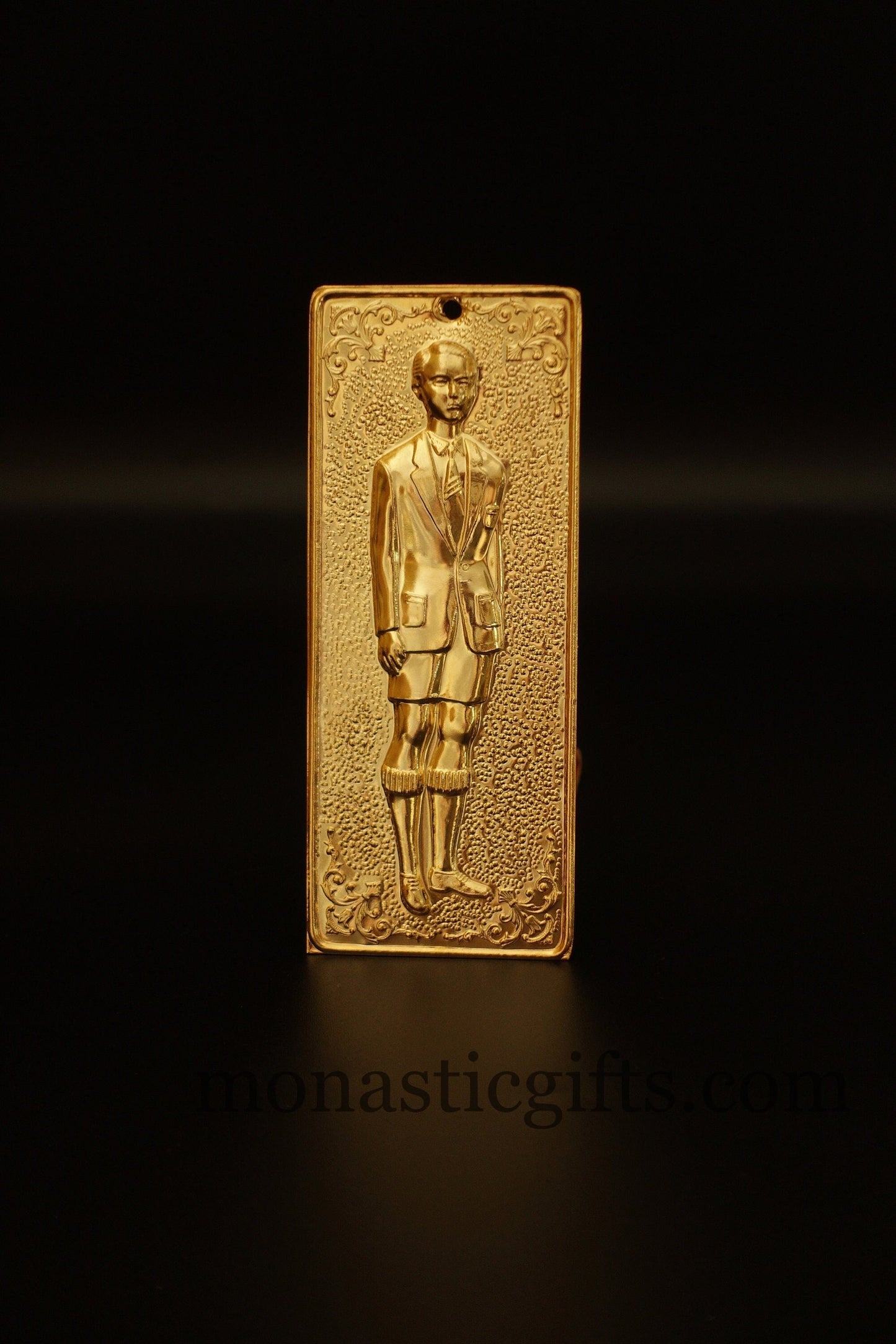 tama votive offering "Boy" votive Gold Colored Byzantine Greek Eastern Orthodox Promise Icon, Ex Voto