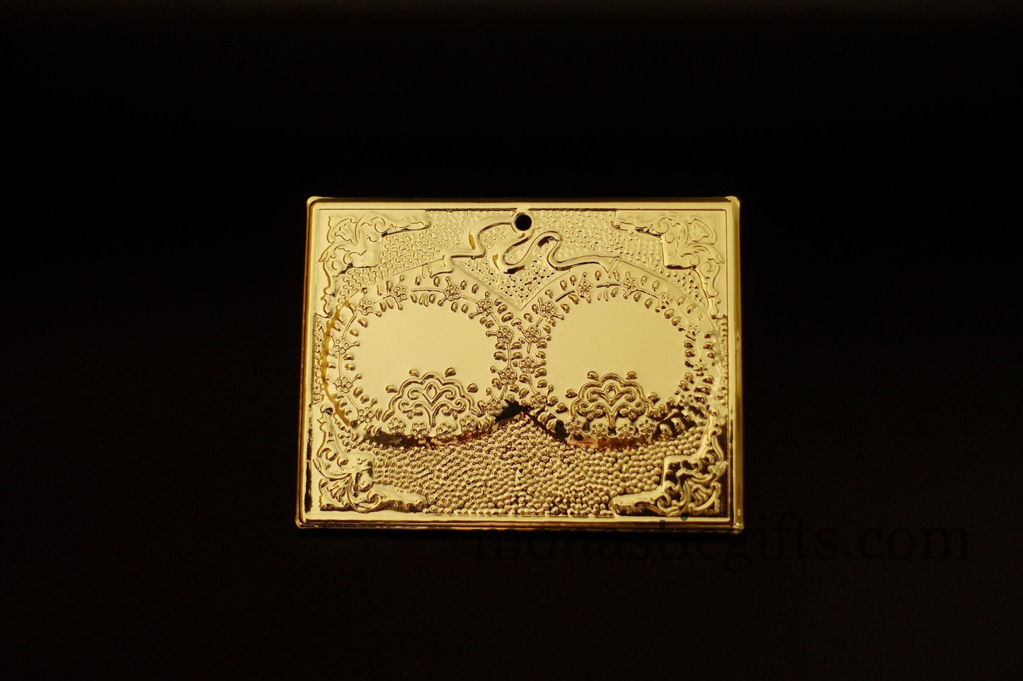 tama votive offering wedding wreath Gold Colored votive, Byzantine Greek Eastern Orthodox Promise Icon, Ex Voto