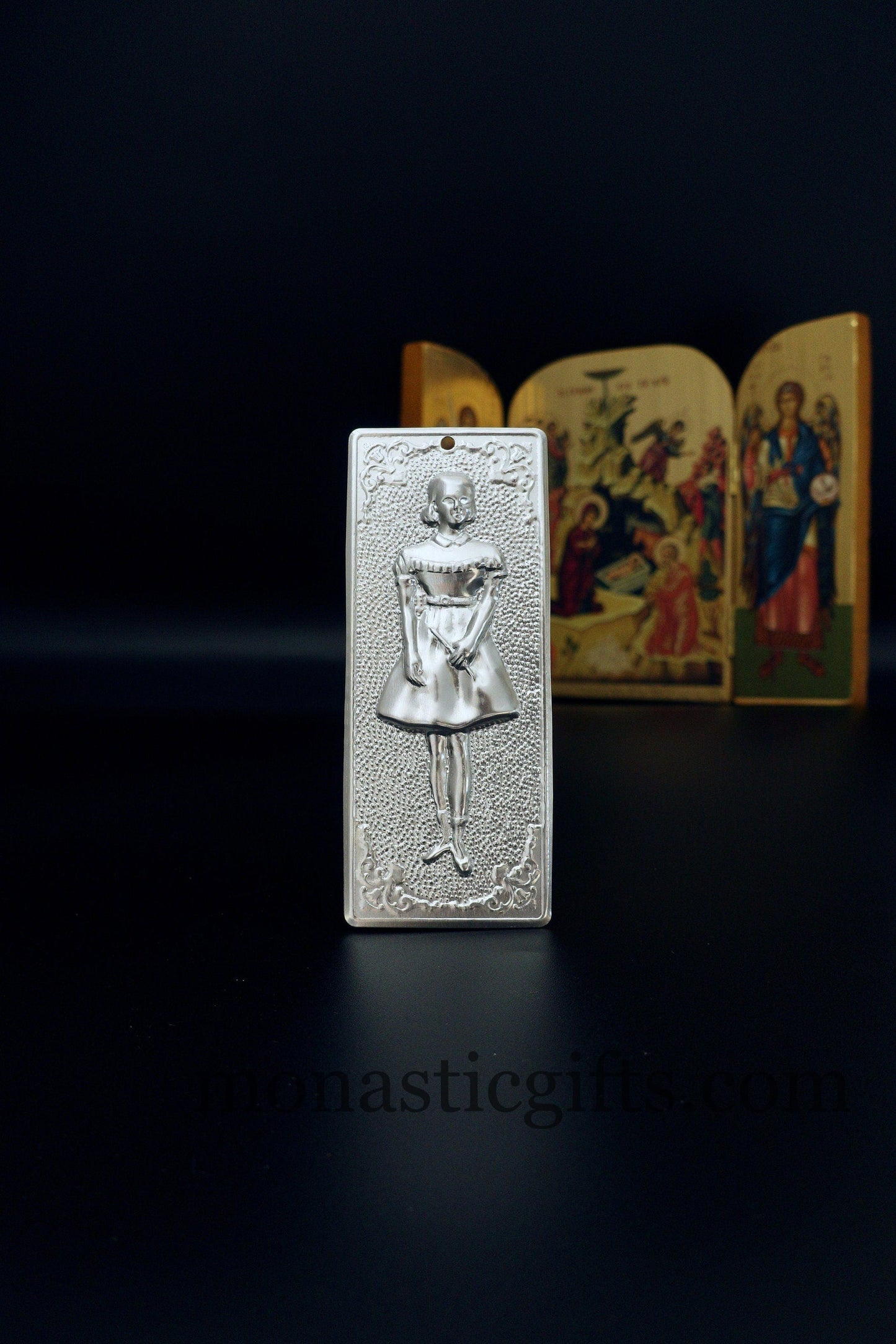tama votive offering "Girl" votive, Byzantine Greek Eastern Orthodox Promise Icon, Ex Voto