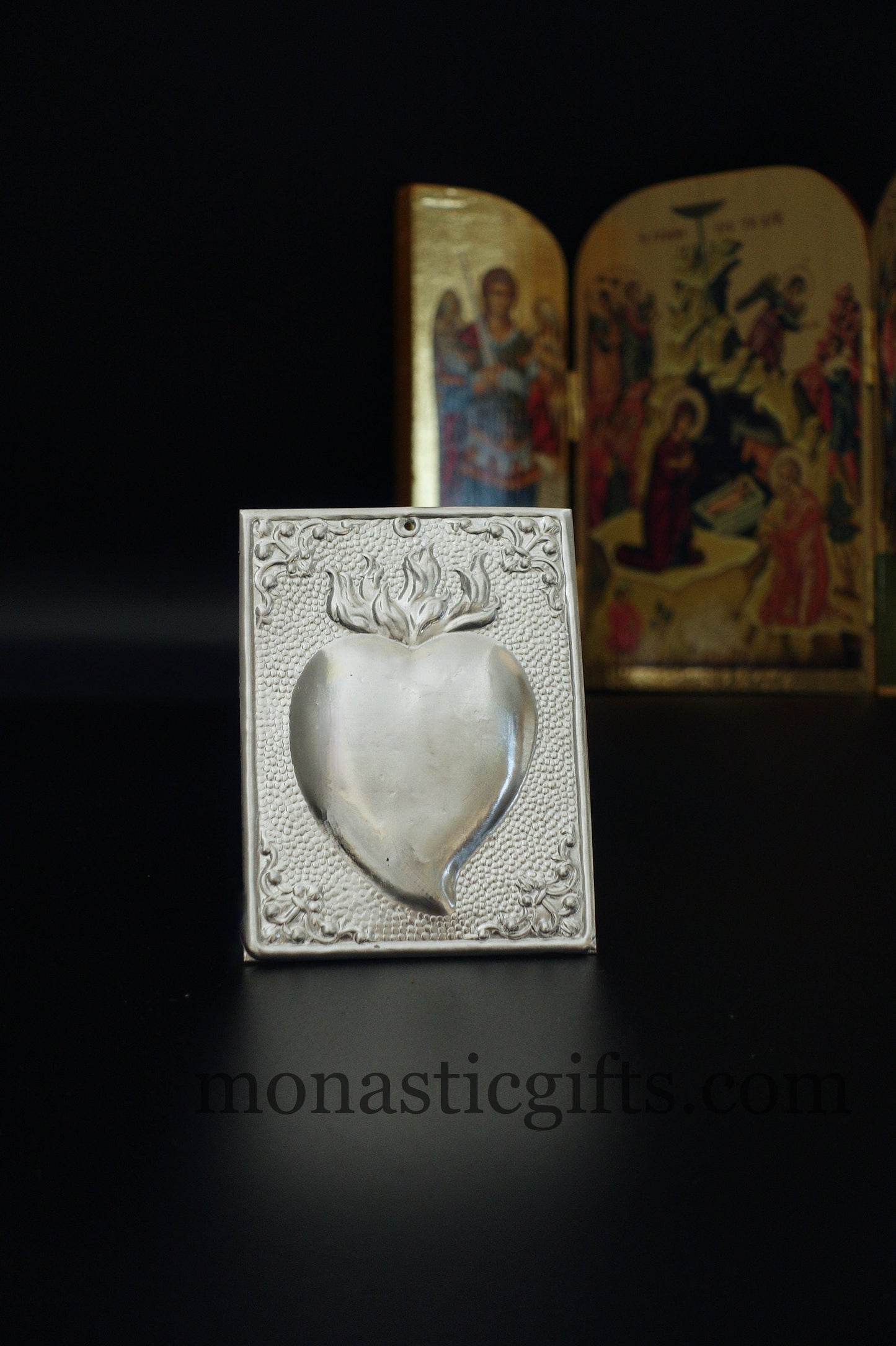 tama votive offering Heart votive, Byzantine Greek Eastern Orthodox Promise Icon, Ex Voto