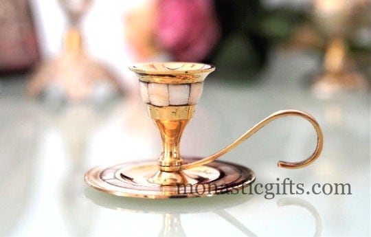Brass Candlestick Candle Holder with Sea shell Hand made brass candle holder 100% Authentic beatiful candle holder a perfect Gift