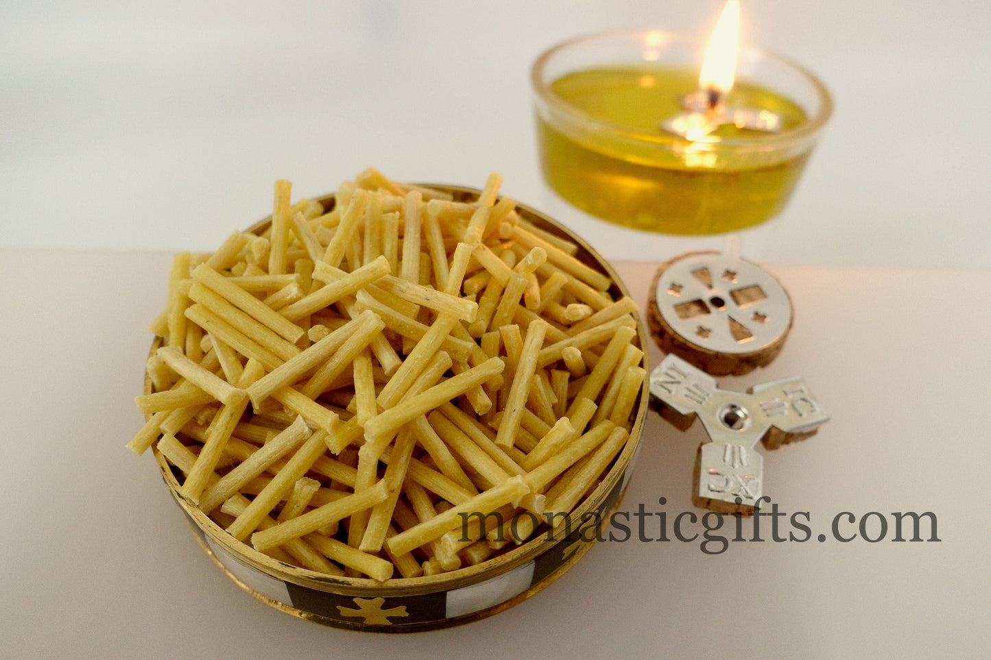 Beeswax Wicks 100% natural with 2 corks floats (Triangular and round) For Vigil Oil Lamps (Approx 400pcs) plus a gift Cork Float