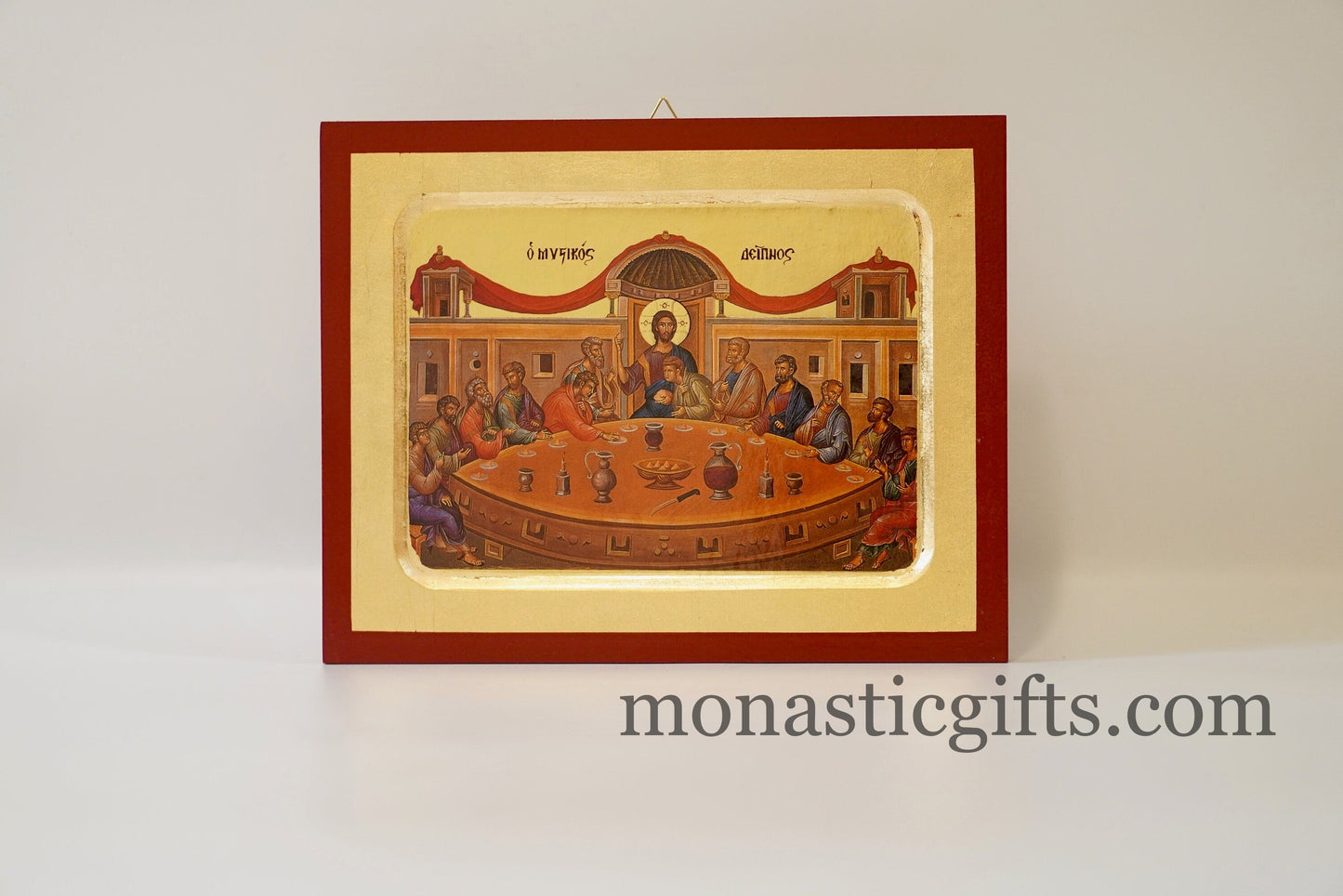 The Last Supper icon, Holy Communion icon Greek Orthodox IconLast Supper , Byzantine art wall hanging icon on wood plaque, religious gift