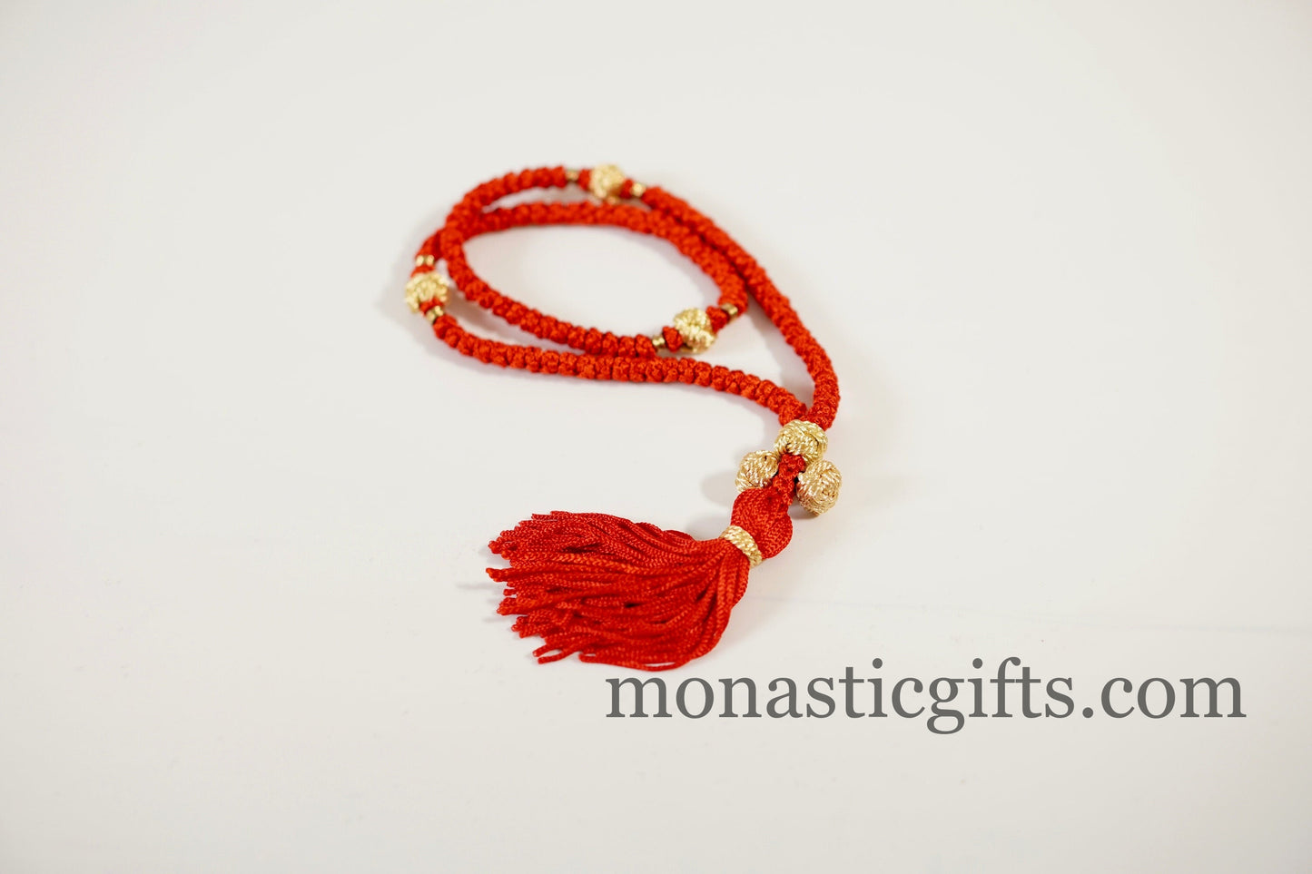 Prayer Rope 100 Knots (with golden Thread Karidokompos) - Prayer Rope 100 knots - Rosary 100 Knots - Rosario - Komboskini - Rosenkranz