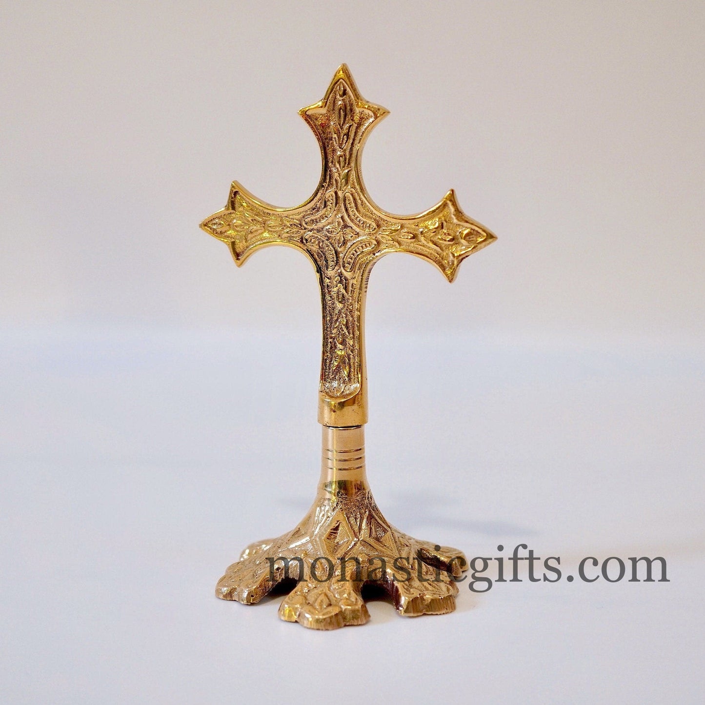 Standing Cross Altar Carved brass - Croce da altare Home Decor a perfect Christian Gift