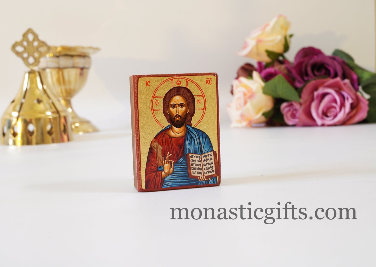 Wooden small icons of Jesus Christ and Mother of God, Byzantine icon , art wall hanging o amazing idea for orthodox gift.