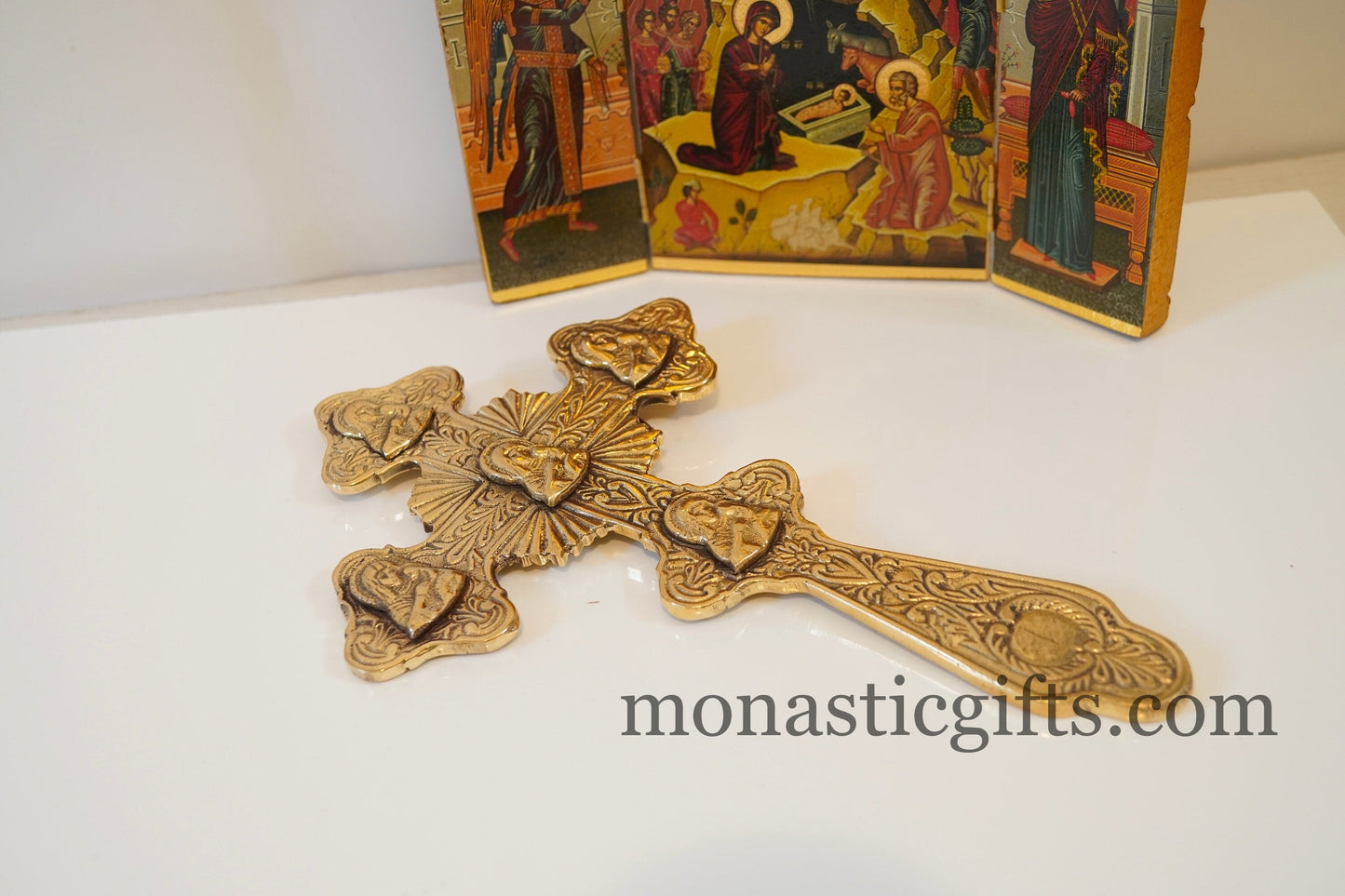 Blessing Brass Cross with beautiful engravings - Blessing brass Cross - Home and Church Decor a perfect Christian Gift
