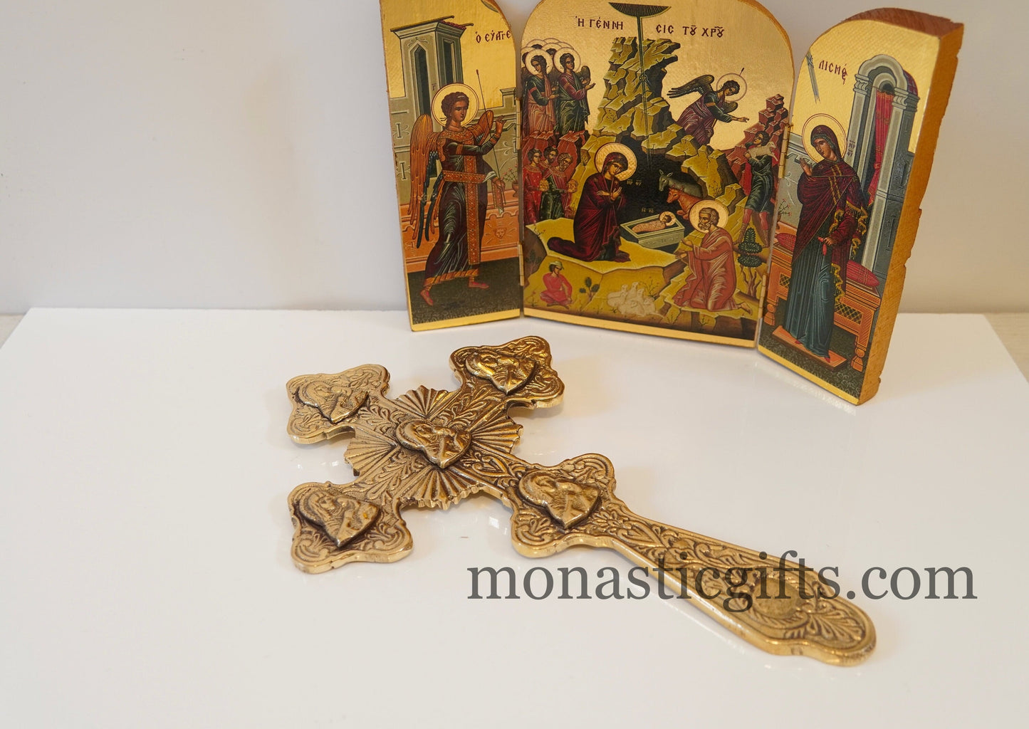 Blessing Brass Cross with beautiful engravings - Blessing brass Cross - Home and Church Decor a perfect Christian Gift