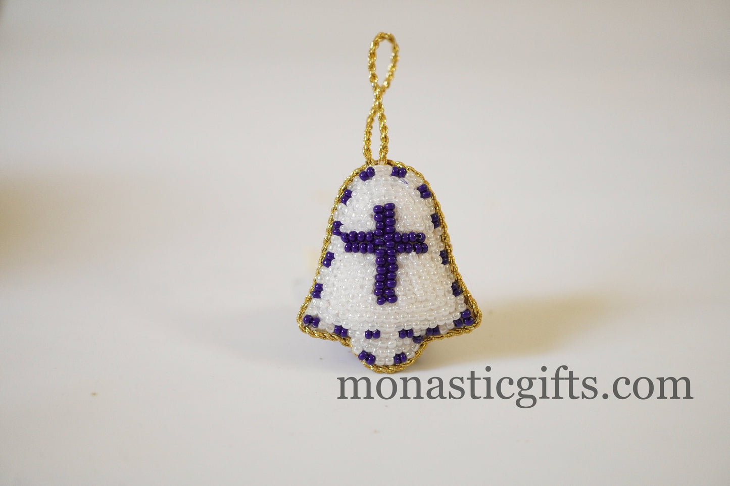 Christian traditional amulet with beads and gold thread Bell pendant ,Filakto , very beautiful like jewl