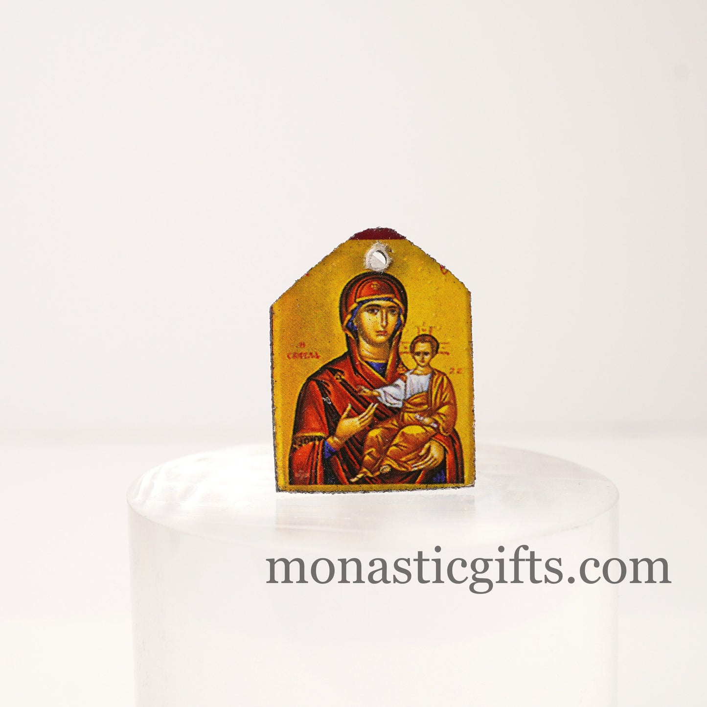 Tiny icons Virgin Mary 3pcs - Wood Byzantine Christian Tiny Orthodox Icon amazing idea to make orthodox Christians gifts