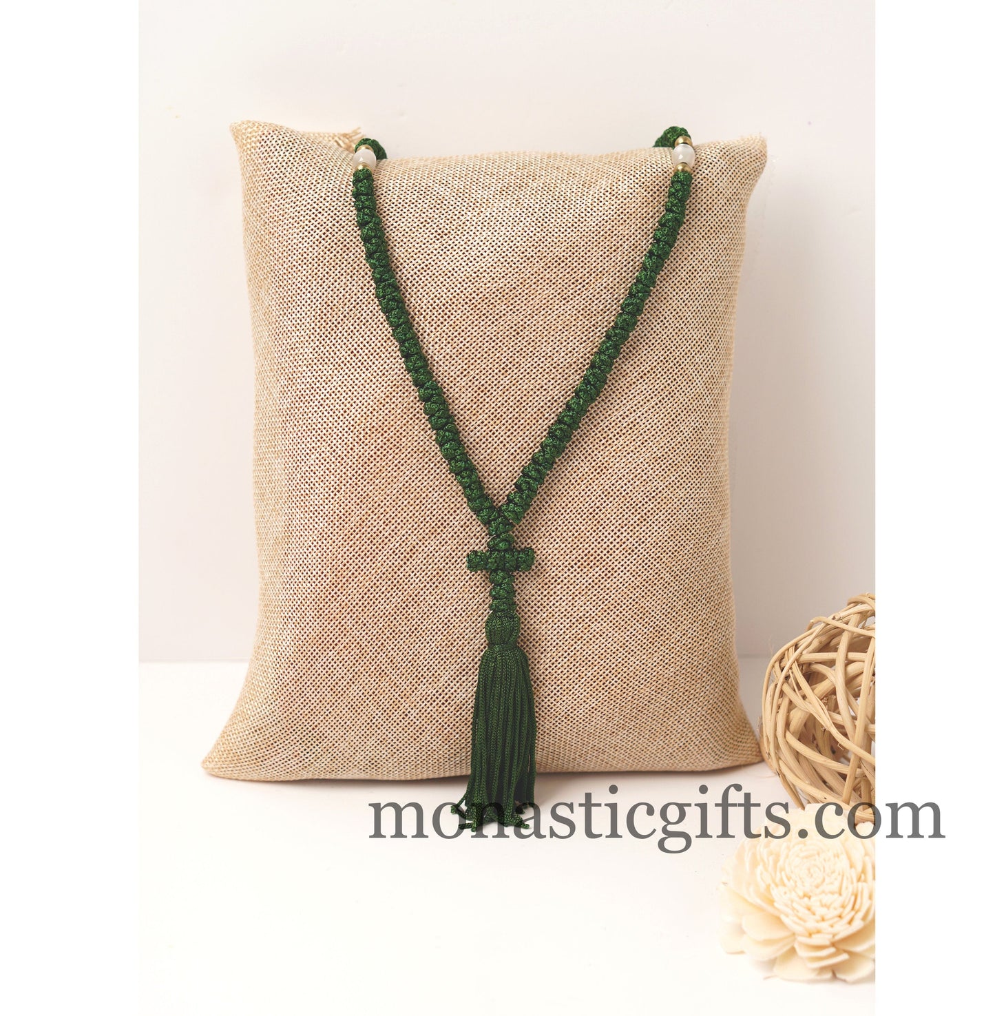 Orthodox Green Prayer Rope 100 knots - Rosary 100 Knots - Rosario - Komboskini - Rosenkranz