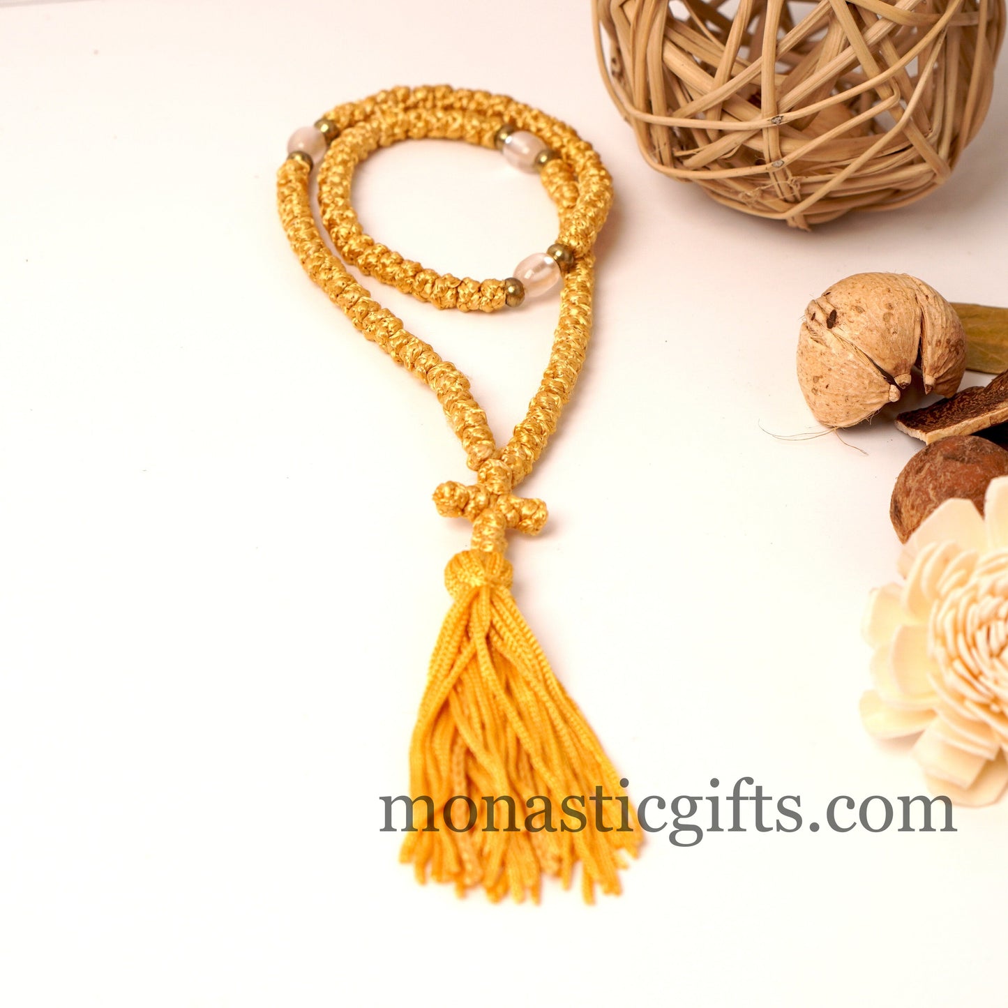 Orthodox Gold Prayer Rope 100 knots - Rosary 100 Knots - Rosario - Komboskini - Rosenkranz