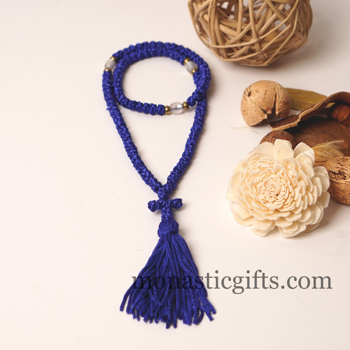Orthodox Blue Prayer Rope 100 knots - Rosary 100 Knots - Rosario - Komboskini - Rosenkranz