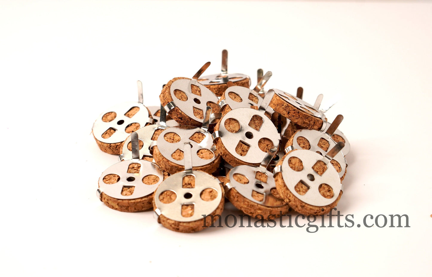 Small Round Cork Float with Handle For Vigil Lamps 6 Pieces HandMade (100% natural Cork)