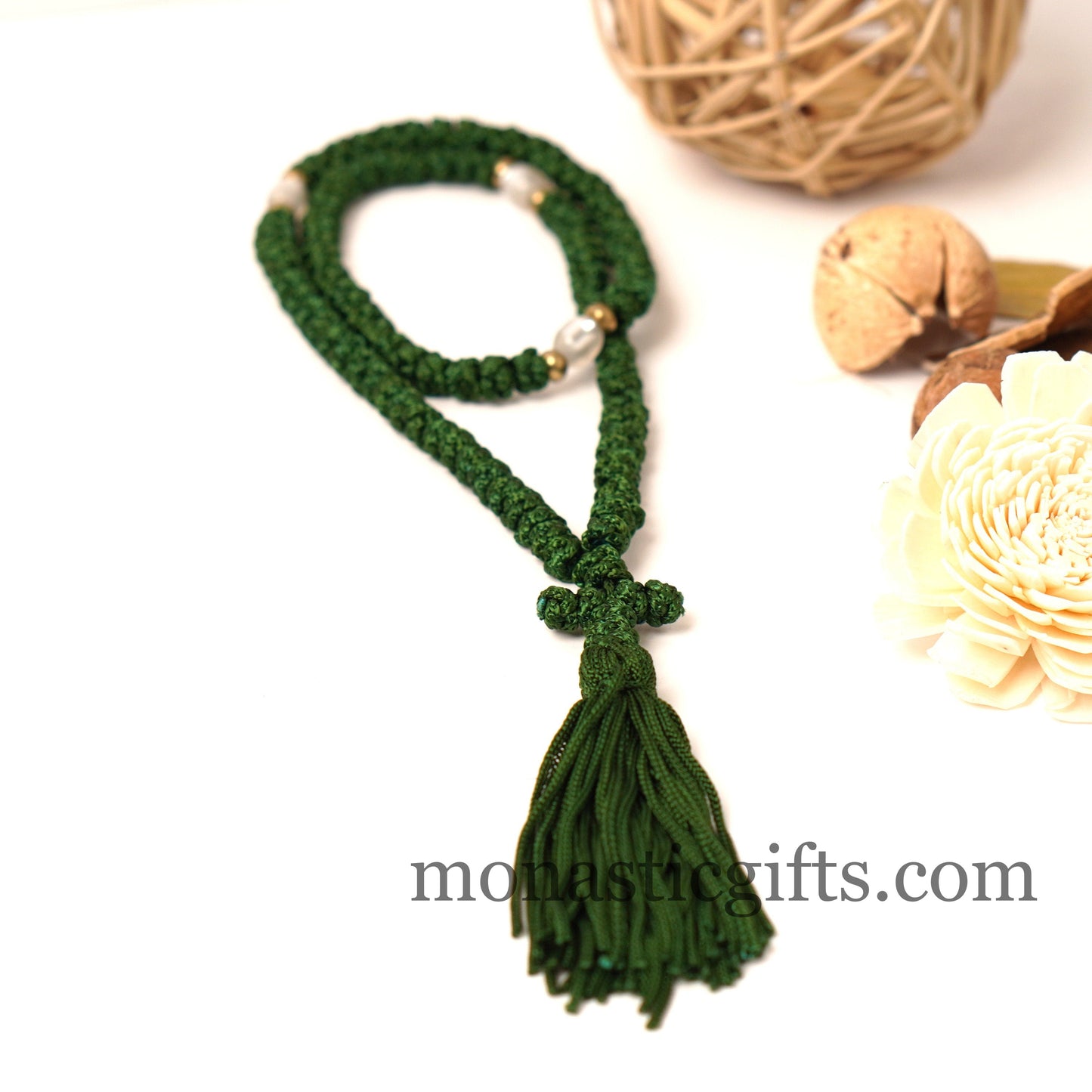 Orthodox Green Prayer Rope 100 knots - Rosary 100 Knots - Rosario - Komboskini - Rosenkranz