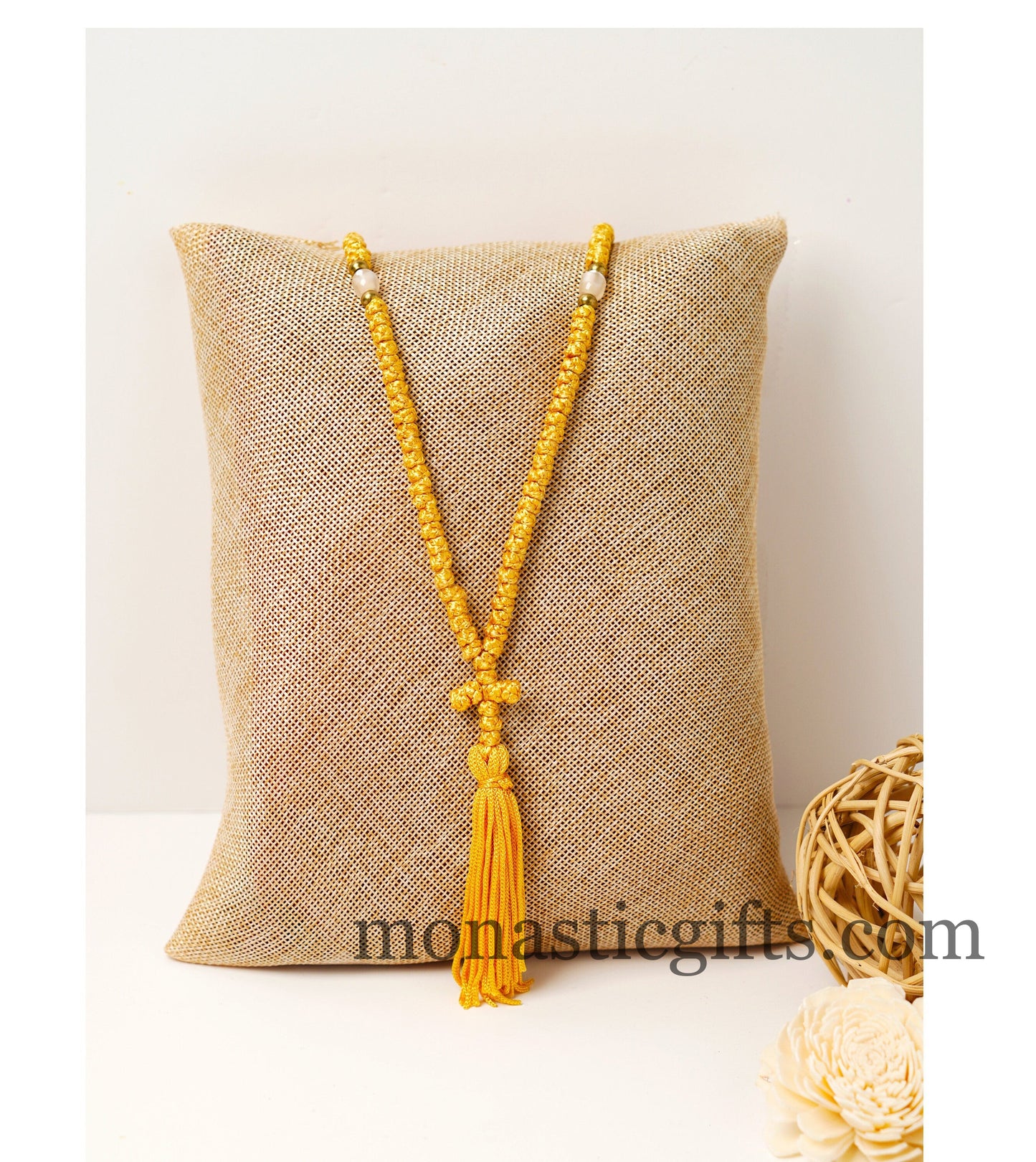 Orthodox Gold Prayer Rope 100 knots - Rosary 100 Knots - Rosario - Komboskini - Rosenkranz