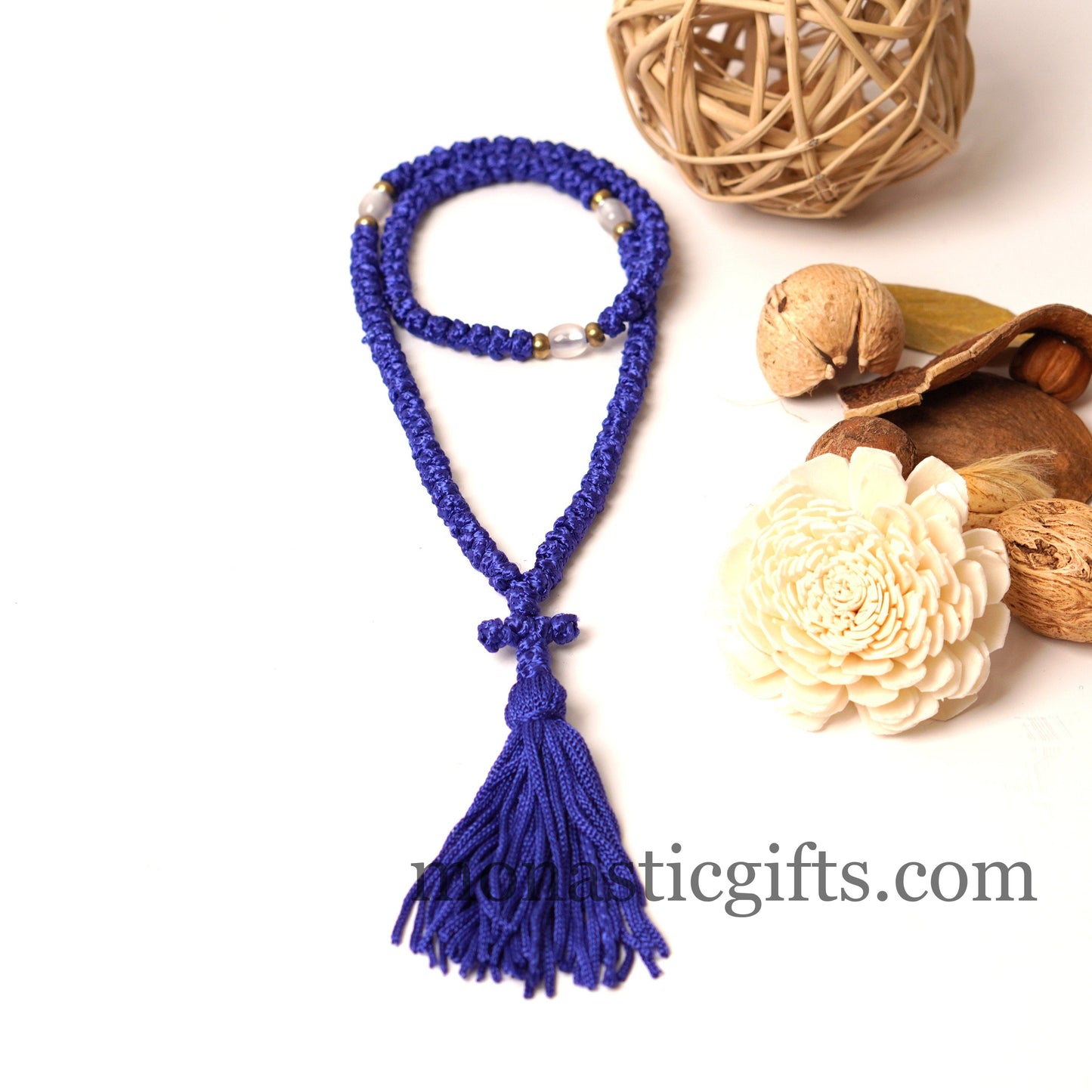 Orthodox Blue Prayer Rope 100 knots - Rosary 100 Knots - Rosario - Komboskini - Rosenkranz