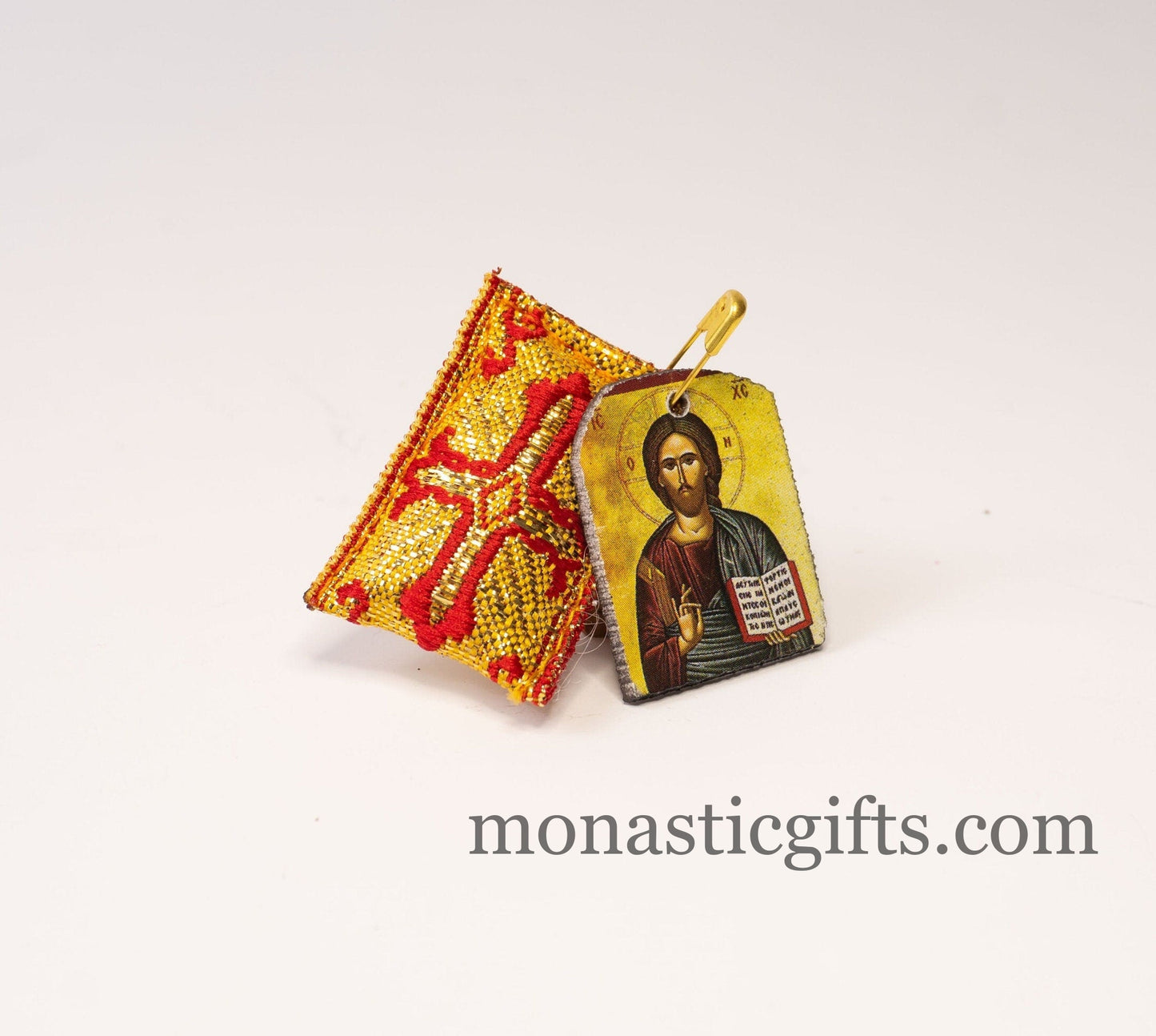 Amulet Orthodox Φυλακτο ,Rectangular pendant with icon of Jesus Christ Blessing,FIlachto ,Filakto ,Filaxto Orthodoxer Glücksbringer