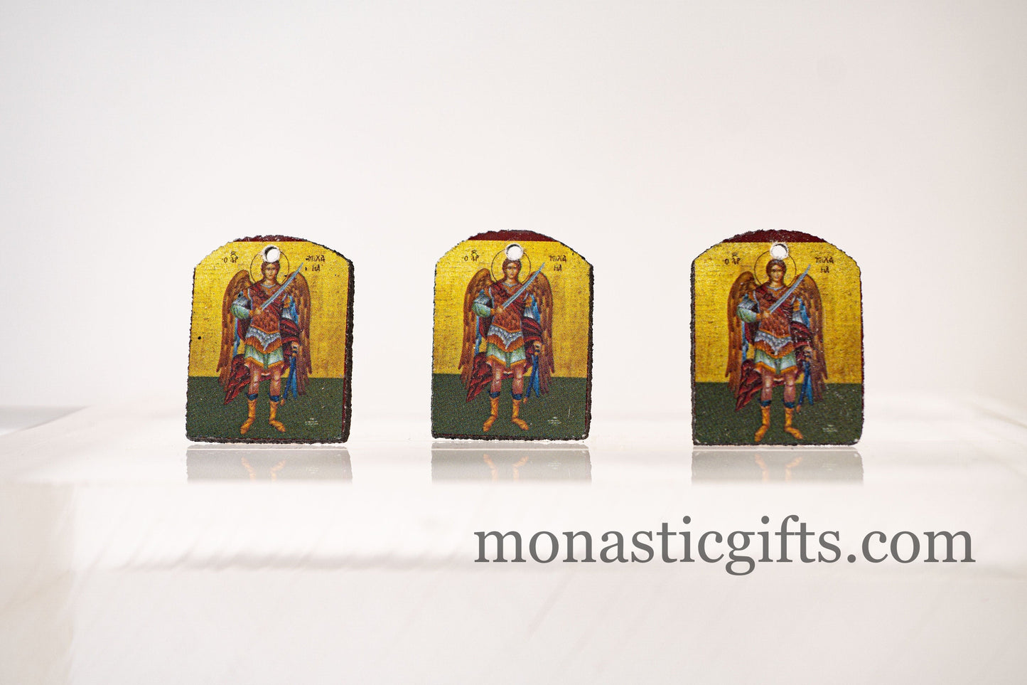 Tiny icon with Archangel Michael (Μιχαηλ) 3pcs Byzantine Christian Tiny Orthodox Icon amazing idea to make orthodox Christians gifts