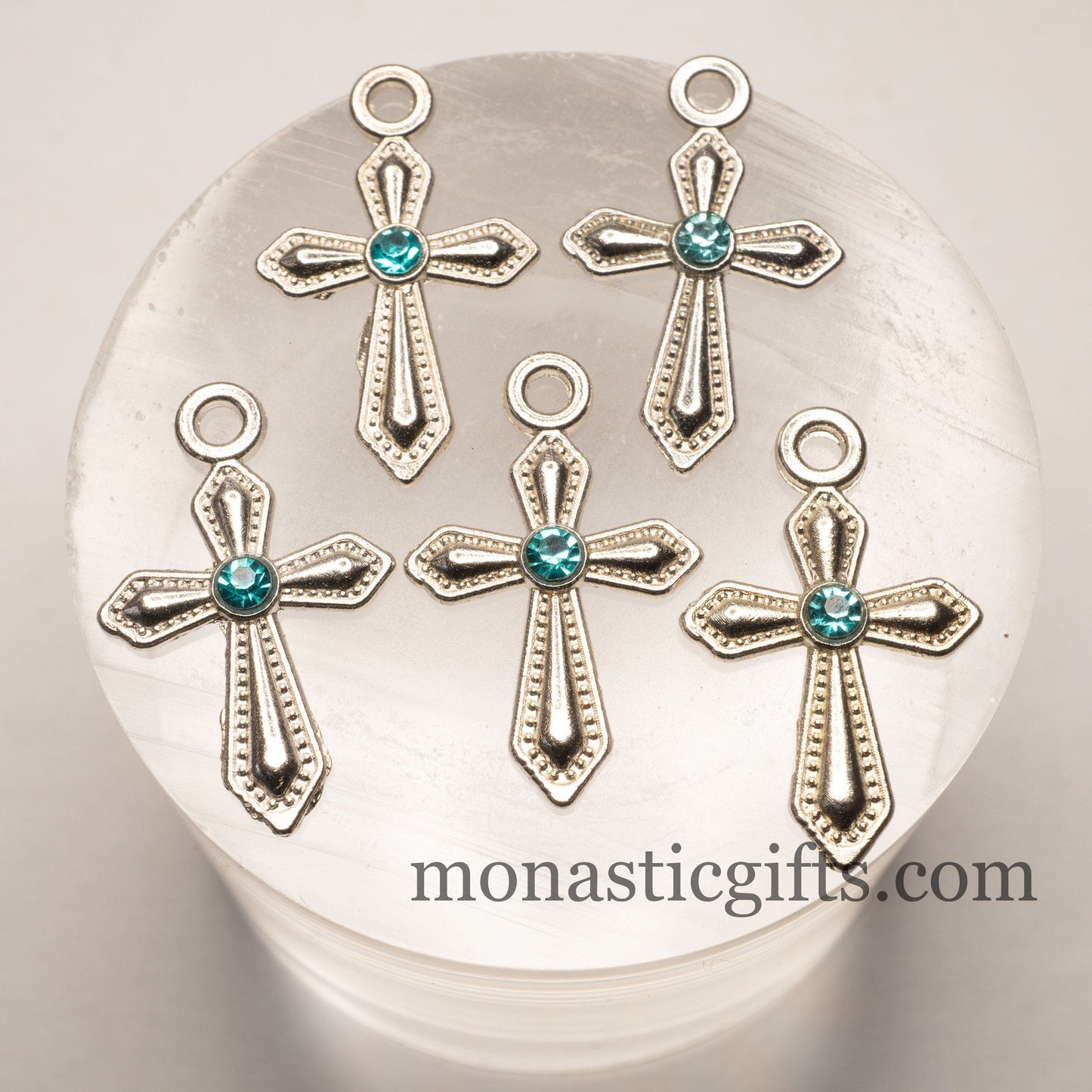 Tiny Cross Charm 5pcs - Orthodox , Catholic, Byzantine Christian amazing idea to make orthodox Christians gifts