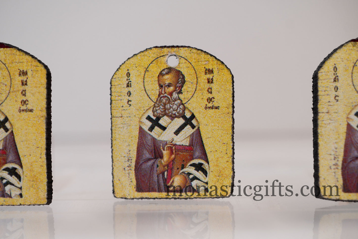 Tiny icon with Saint Athanasius (Αθανασιος) 3pcs Byzantine Christian Tiny Orthodox Icon amazing idea to make orthodox Christians gifts