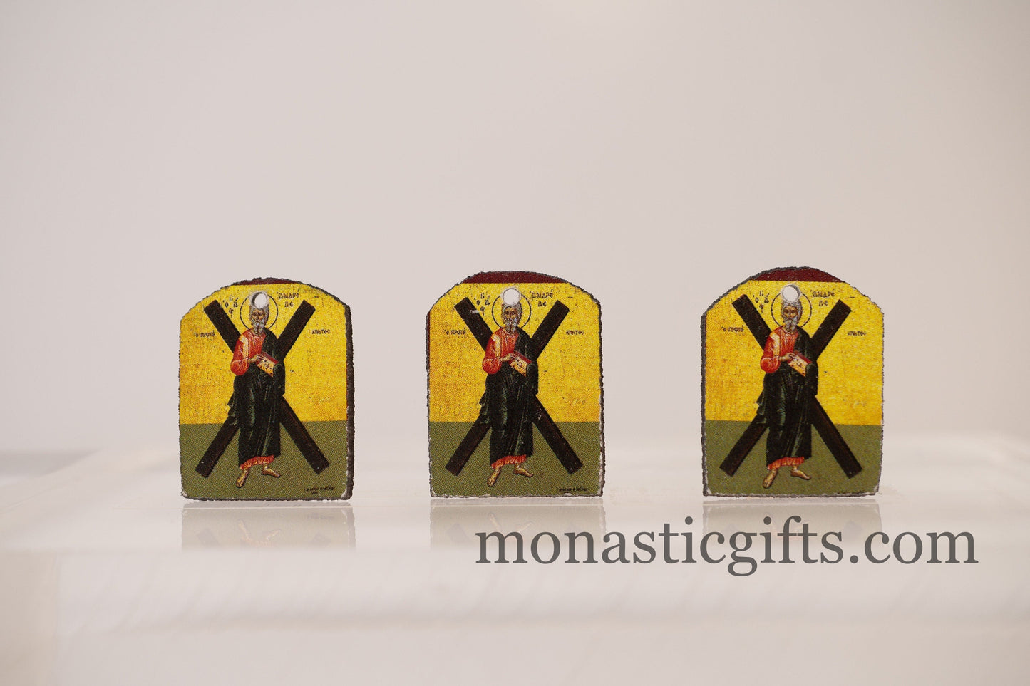 Tiny icon with Saint Andrew (Ανδρεας) 3pcs Byzantine Christian Tiny Orthodox Icon amazing idea to make orthodox Christians gifts