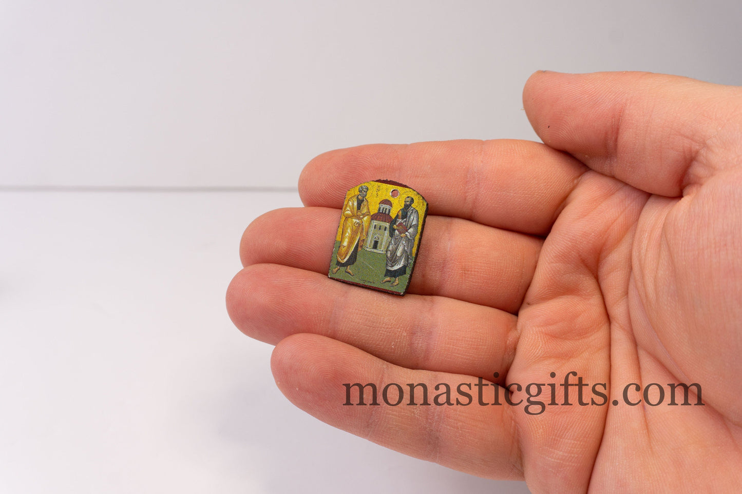 Tiny icon with Apostle Peter and Paul (Πετρος κ Παυλος) 3pcs Byzantine Tiny Orthodox Icon amazing idea to make orthodox Christians gifts