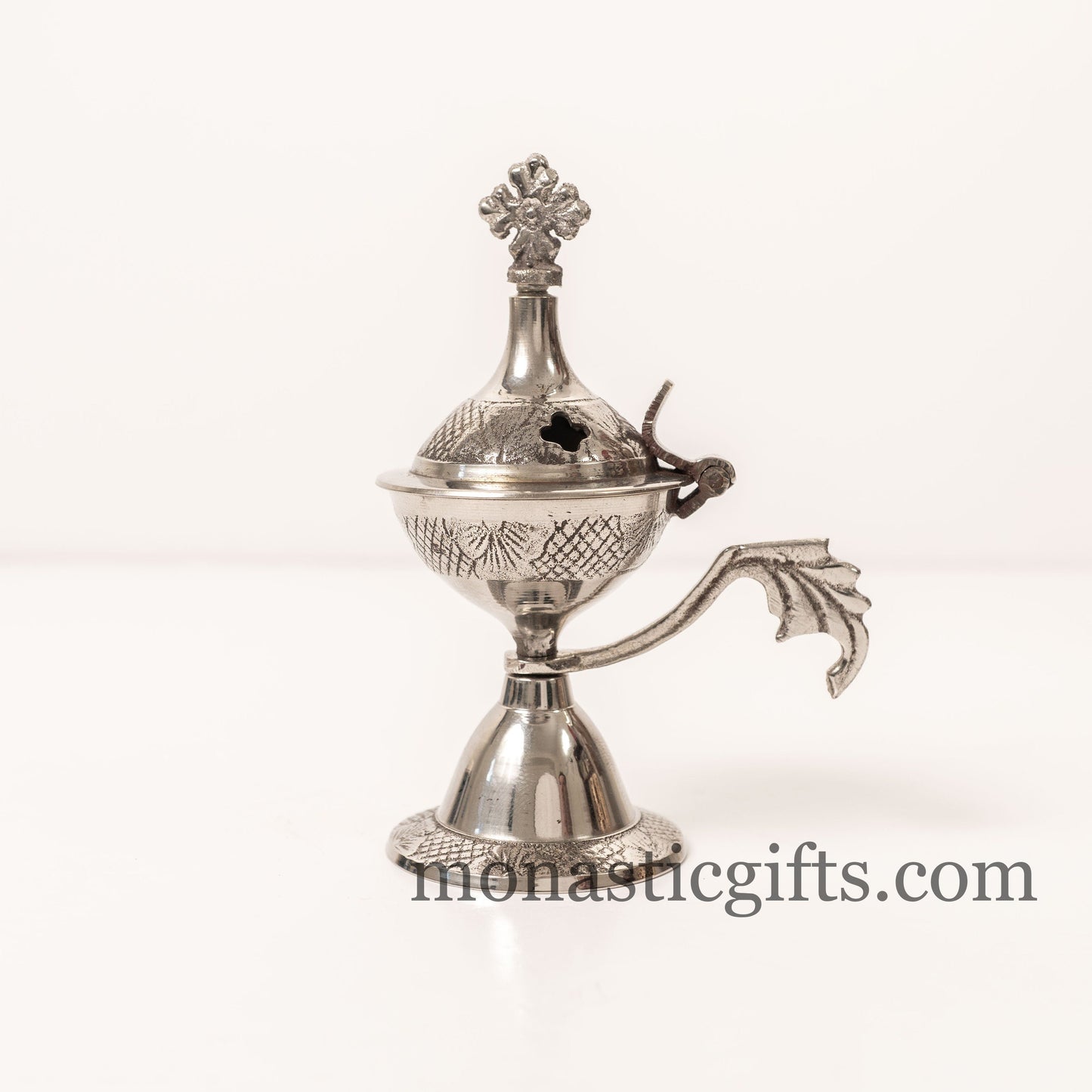 Small Brass (Nickel plated) Incense Burner ,Handmade Burner with handle Christian Artefact With free Gifts