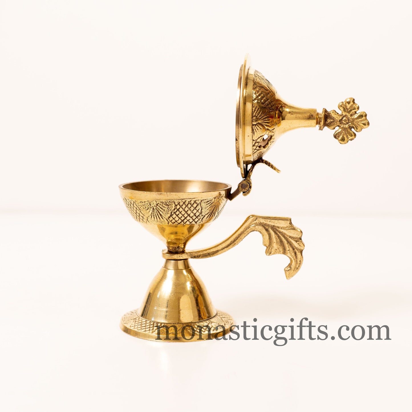 Small Brass Incense Burner , Handmade Burner with handle Christian Artefact With free Gifts