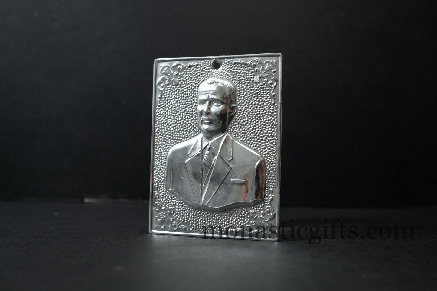 tama votive offering -male head- votive, Silver colored Byzantine Greek Eastern Orthodox Promise Icon, Ex Voto