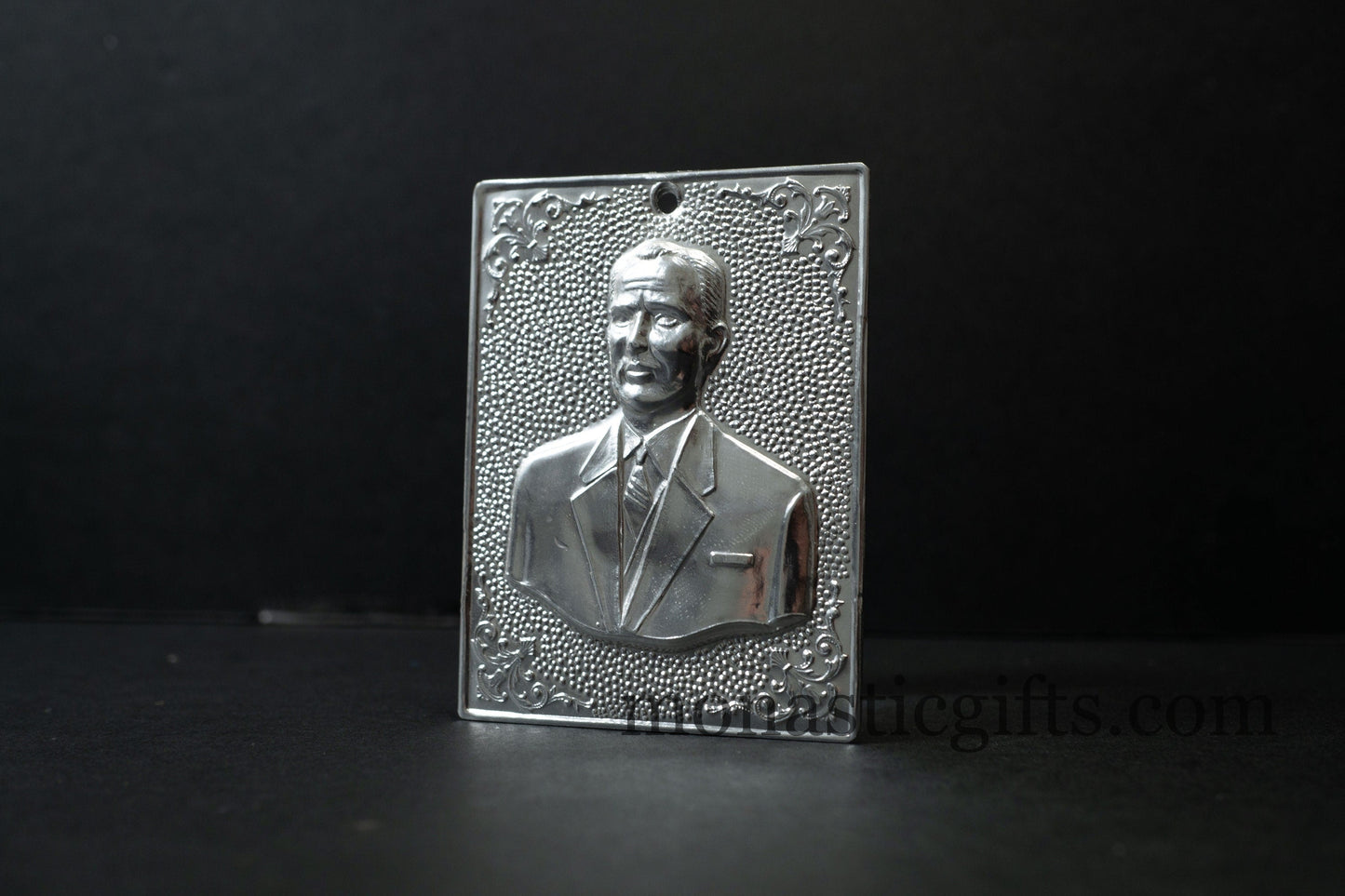 tama votive offering -male head- votive, Silver colored Byzantine Greek Eastern Orthodox Promise Icon, Ex Voto